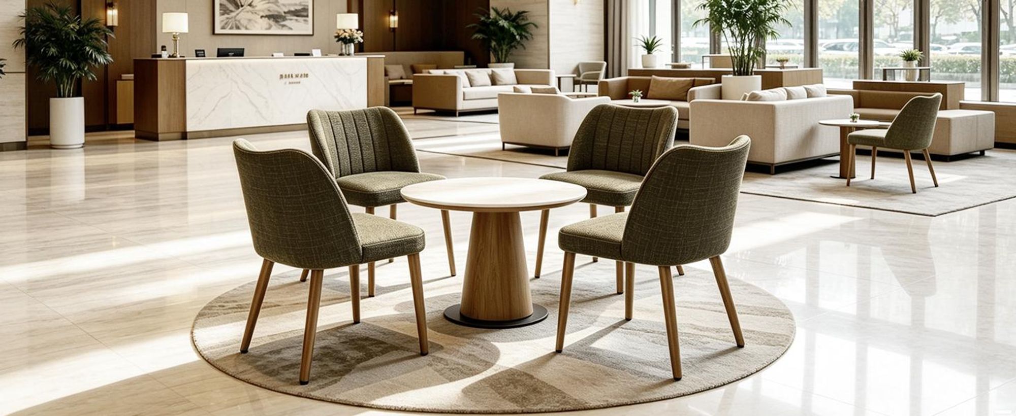 Duhome Esszimmerstuhl 2er Set Leinenstuhl Gepolstert mit Holzbeinen Modern Küchenstuhl für Esszimmer Wohnzimmer Küche, Grün