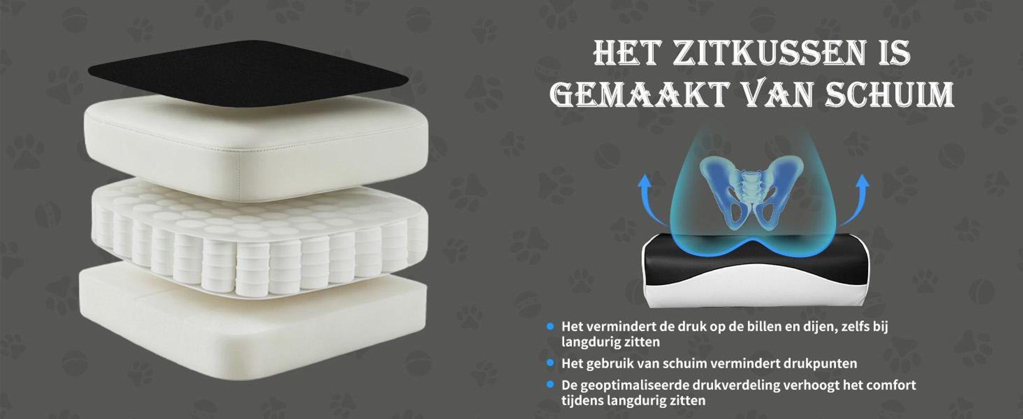 Puluomis gaming stoel met voetsteun, bureaustoel, chefstoel, kantoel, race-stoel, ergonomisch, draaibaar, in hoogte verstelbaar, zwart en wit