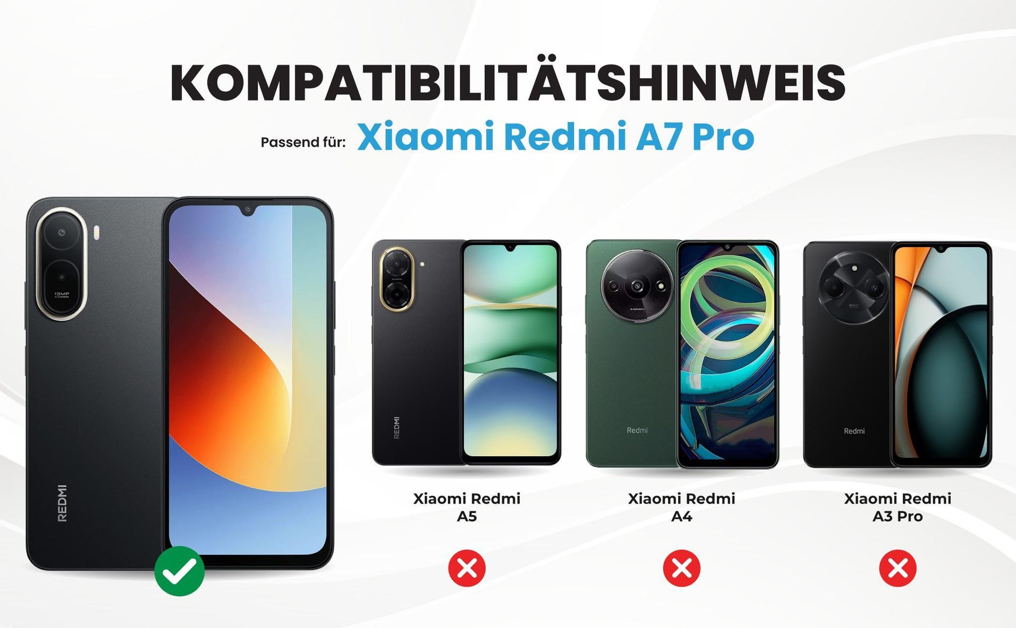Kompatibilitätshinweise Hülle für Xiaomi Redmi A7 Pro