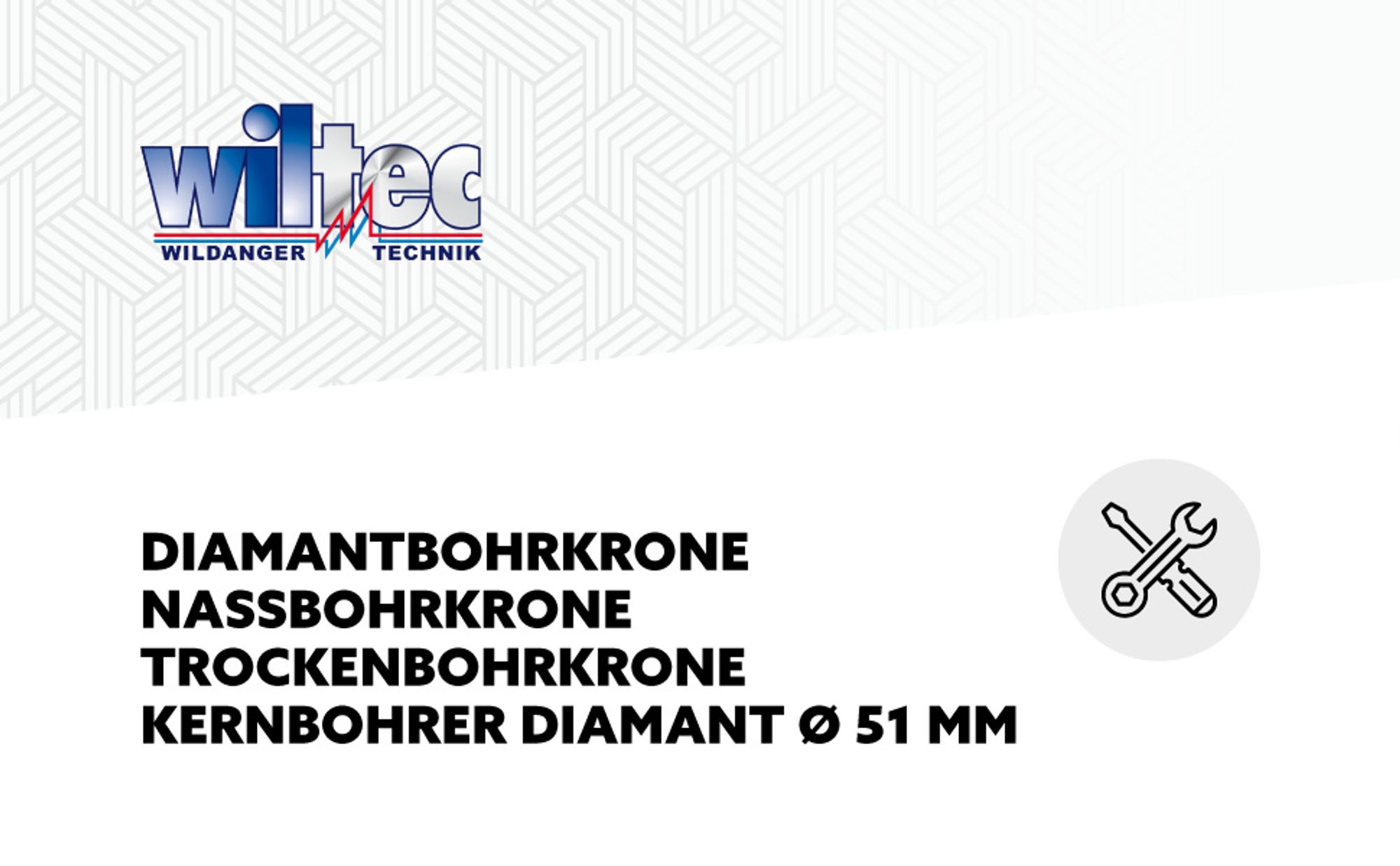 Wiltec Diamantbohrkrone ⌀51 mm 1 1/4 UNC 400 mm für Kernbohrgeräte, Kernbohrkrone aus Sintermetall, Nassbohrkrone, Trockenbohrkrone
