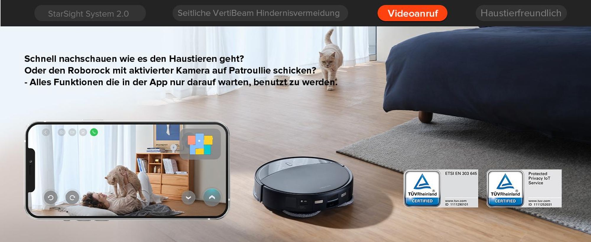 Roborock Saros 10R Set Staubsauger Roboter mit Wischfunktion, 22,000 Pa, Automatische Mop-Entfernung, 7,98cm Ultra-Slim Design, StarSight System 2.0