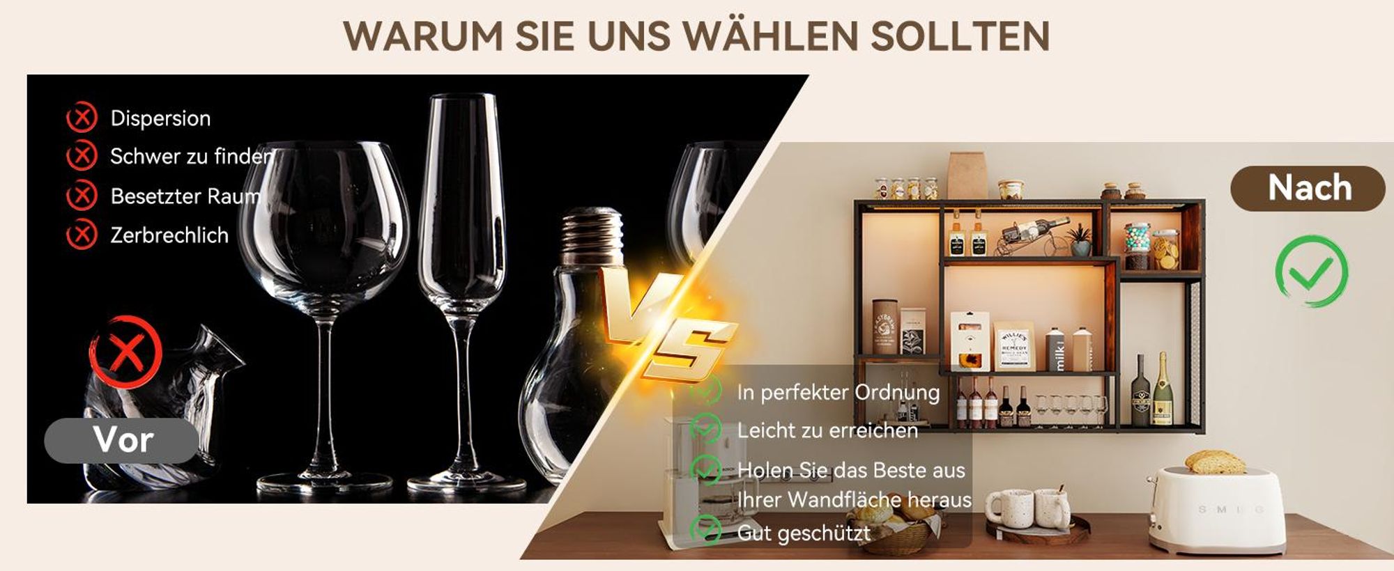 Puluomis Wandregal mit RGB Beleuchtung 120cm MDF Holzplatte und Metallrahmen max 20kg Belastbarkeit pro Fach wahlweise Wandmontage oder Stehend