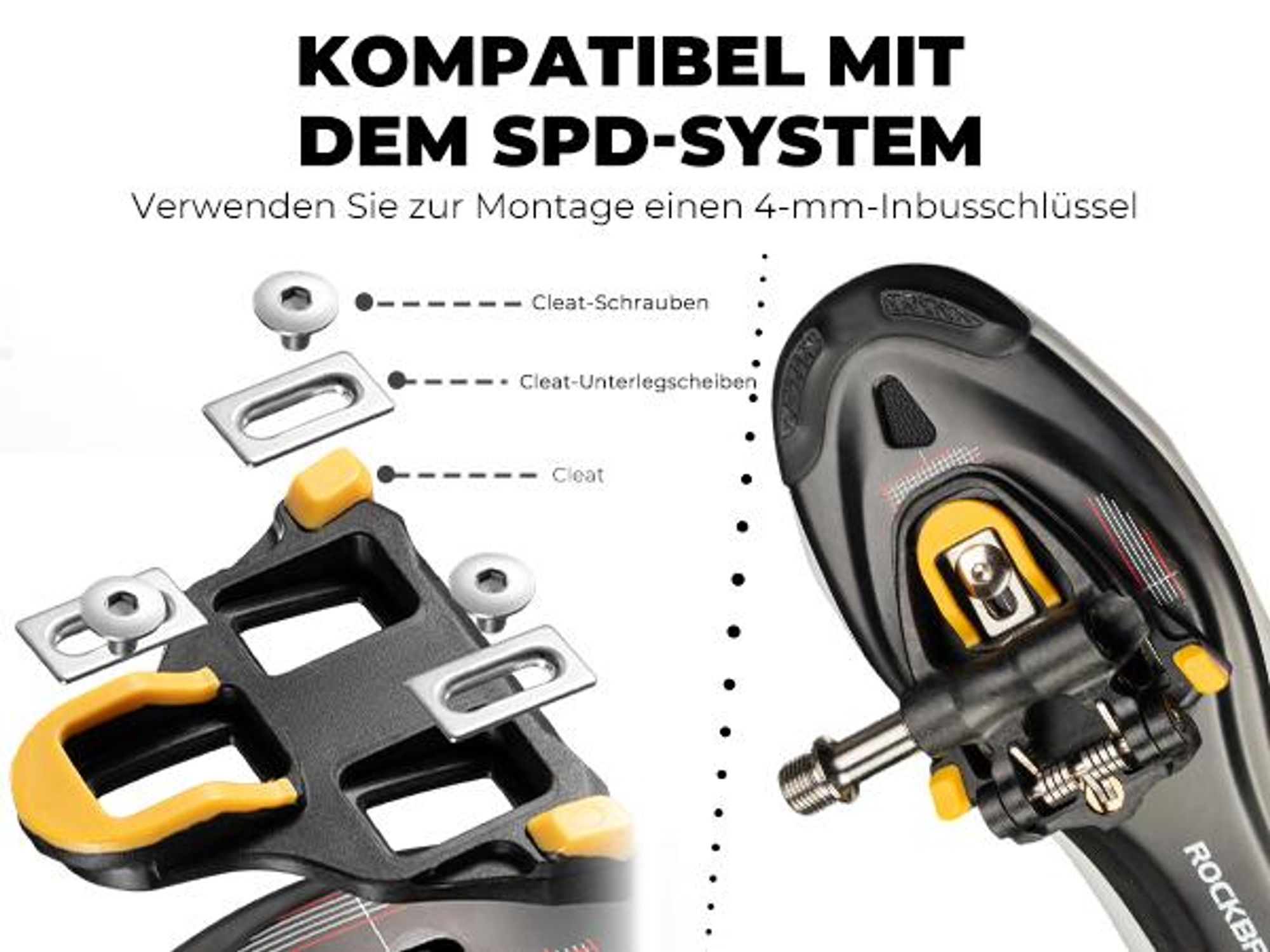 ROCKBROS SPD Fahrradpedale Carbon Ultraleicht Klickpedale & Clipless Pedals für MTB, Rennrad