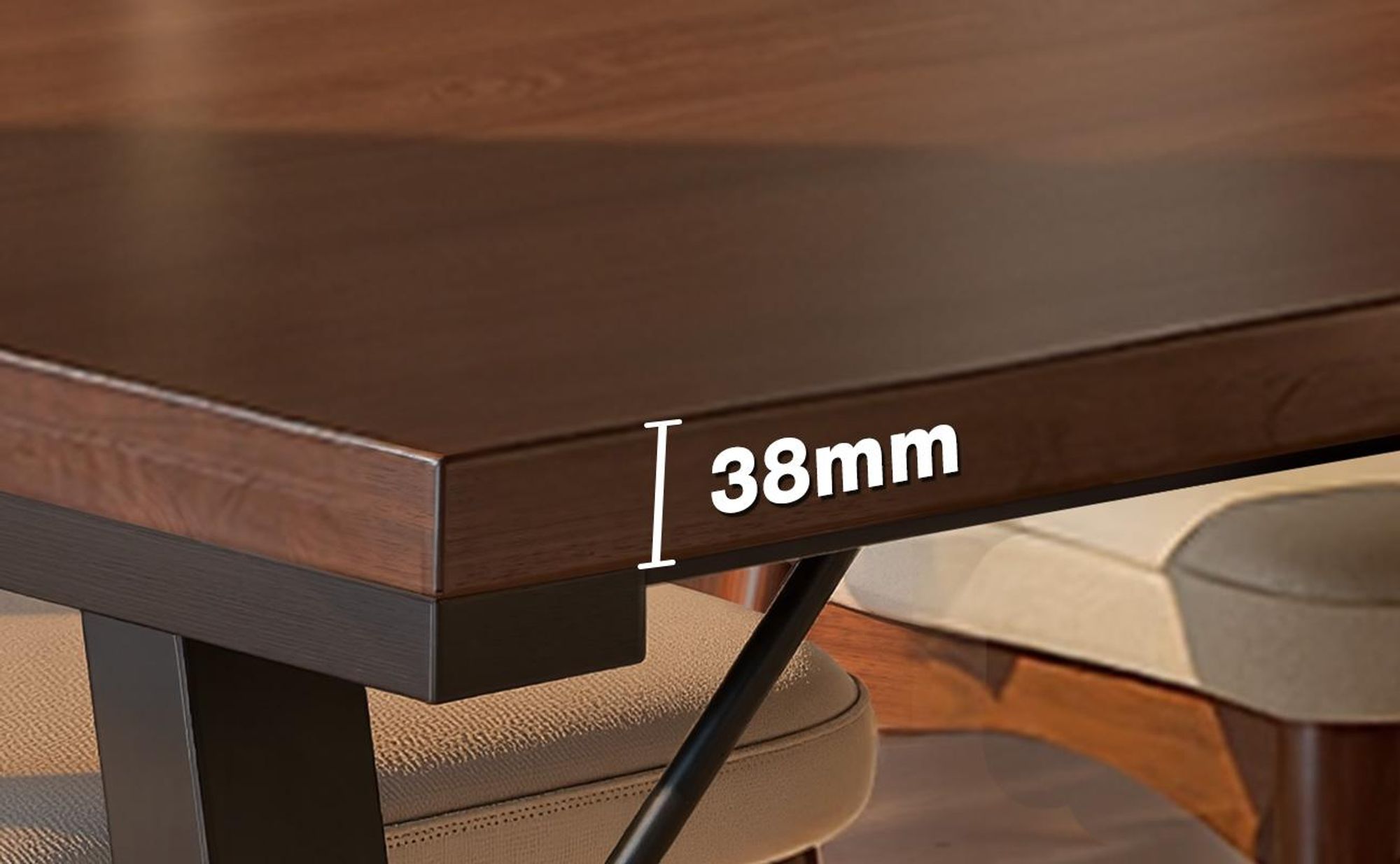 HOMAVO Esstisch 120x60x75 cm – Moderner Ess- & Schreibtisch aus MDF mit stabilen Metallbeinen, vielseitig nutzbar und robust