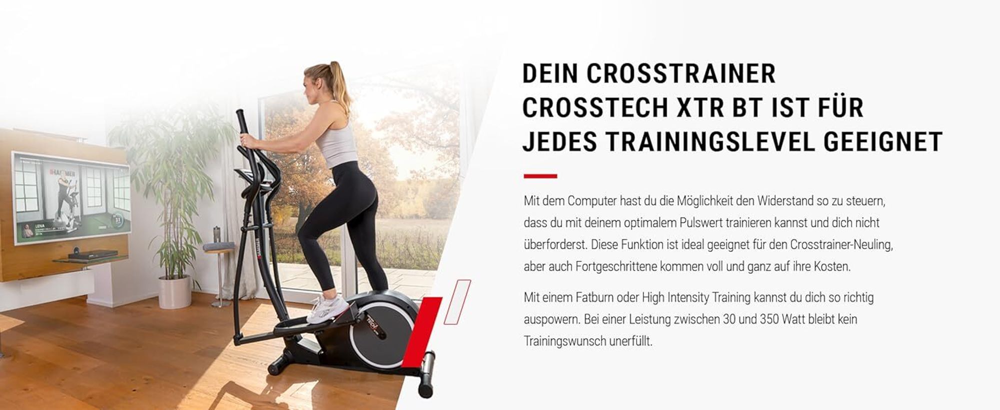 HAMMER Crosstrainer Crosstech XTR BT, 21 Programme, Kinomap, Zwift