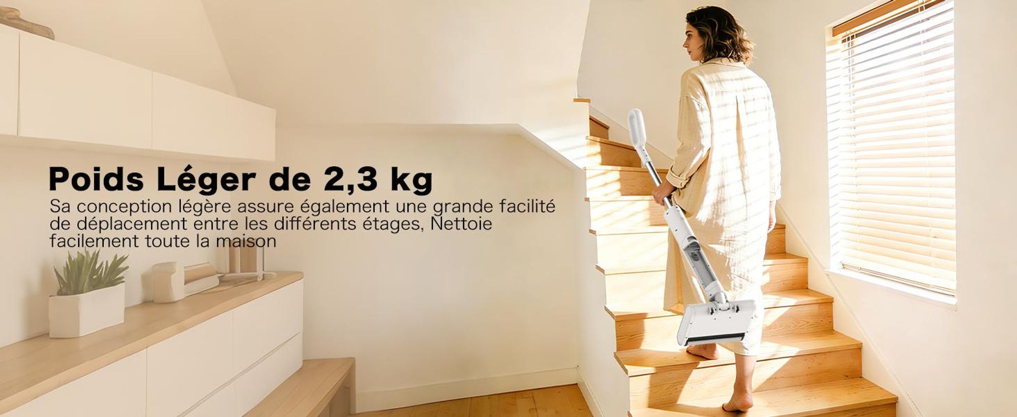 AIRROBO FC10 : balai à franges électrique, balai à franges sans fil, autonettoyant, réservoir d'eau de 540 ml, autonomie de 45 minutes, pour sols durs, poils d'animaux