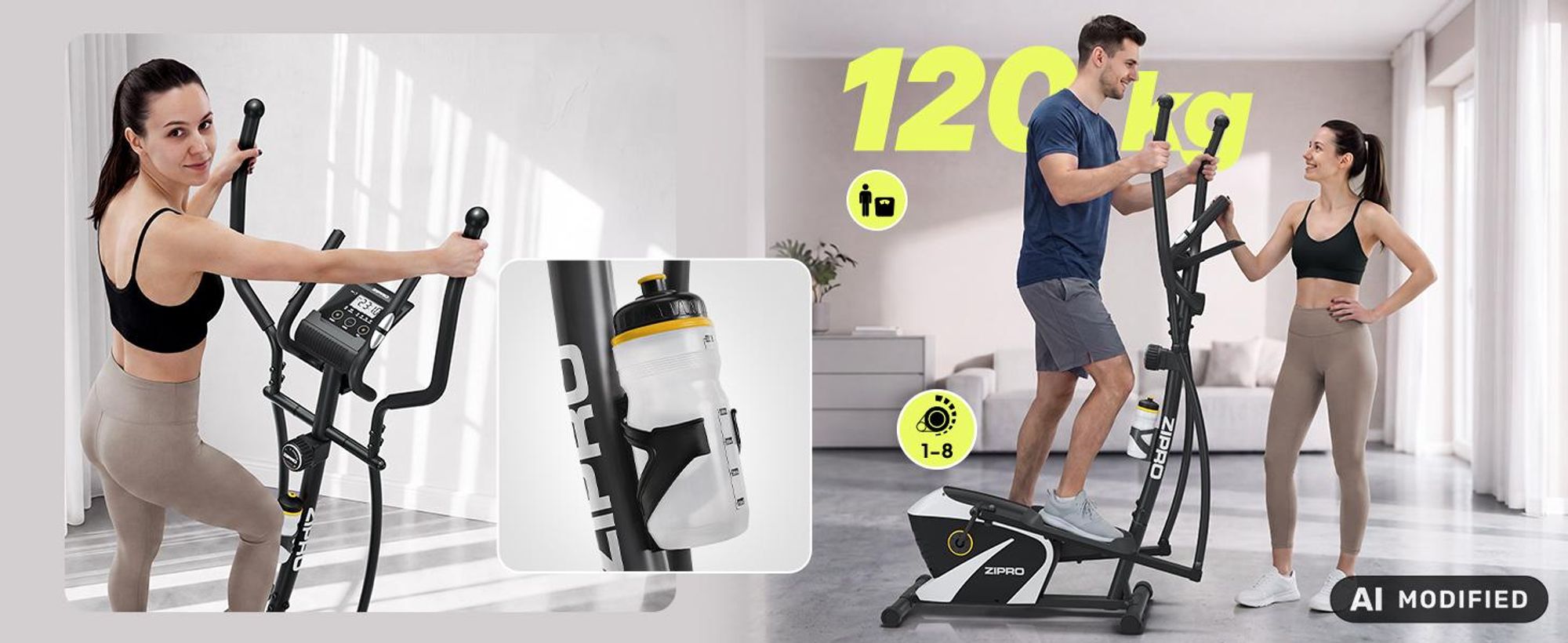 Zipro ZIPRO Shox RS Magnetic cross trainer Nero, Argento