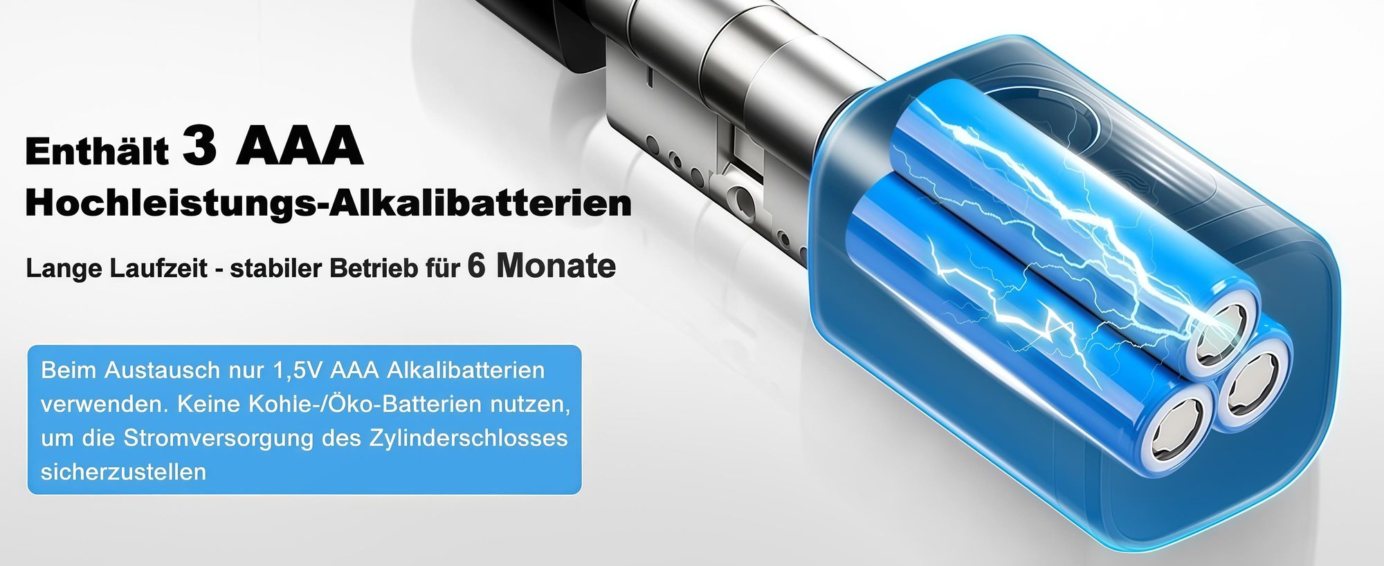 Smartes Türschloss Elektronischer Schließzylinder, Längenverstellbar (60-90mm) für Europrofil, 5-in-1 (Fingerabdruck, Tuya App, PIN, RFID, Schlüssel)