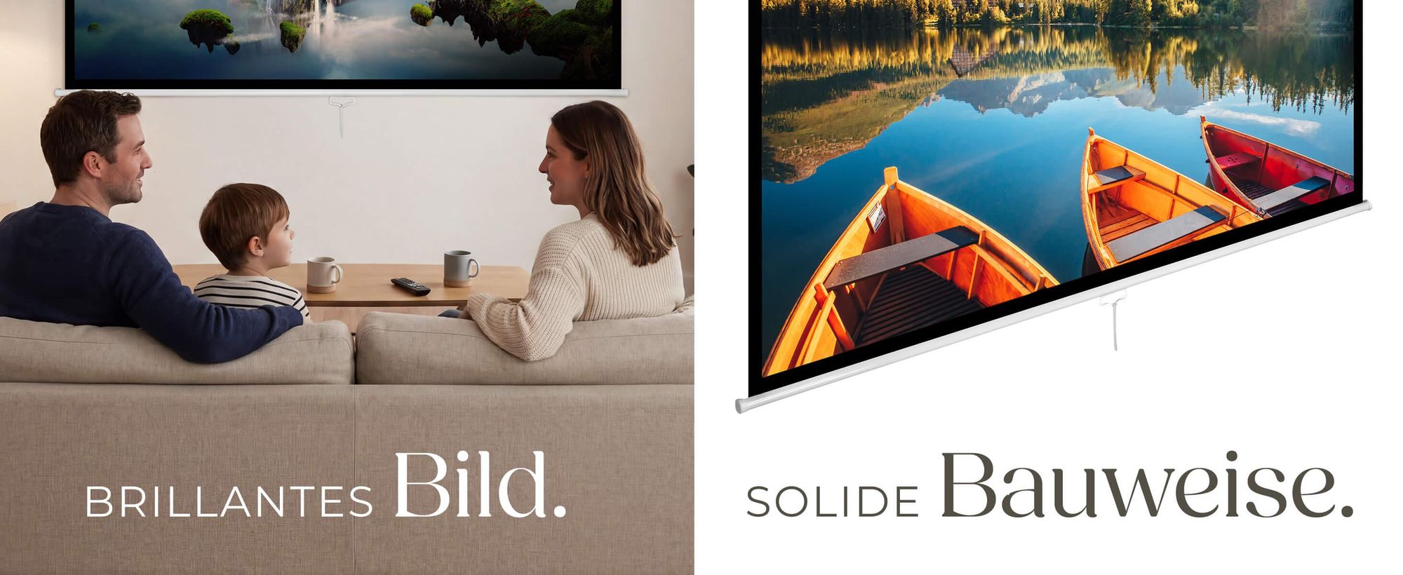 tectake Beamer-Leinwand 84 Zoll 16:9 4K HD Full HD Ultra HD Wand- Deckenmontage 201x128 cm Gain 1.0 Betrachtungswinkel 160°