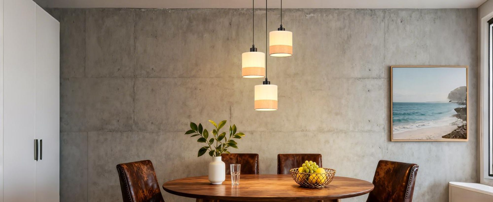 ZMH Pendelleuchte Esstisch Hängelampe Hängeleuchte 3 flammig Esstischlampe Weiß E27 Küche Esszimmerlampe Pendellampe für Wohnzimmer(ohne Leuchtmittel)