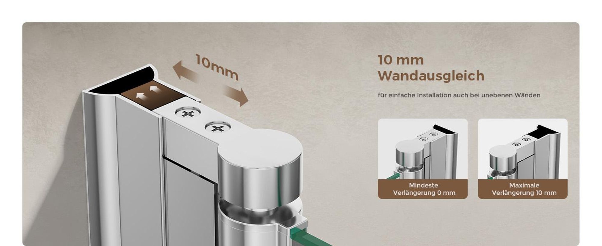 S'AFIELINA Badewannenaufsätze 130 x 140 cm 3 Stück Faltbare Duschabtrennung aus 6mm ESG Clear NANO Beschichtung ESG-Sicherheitsglas