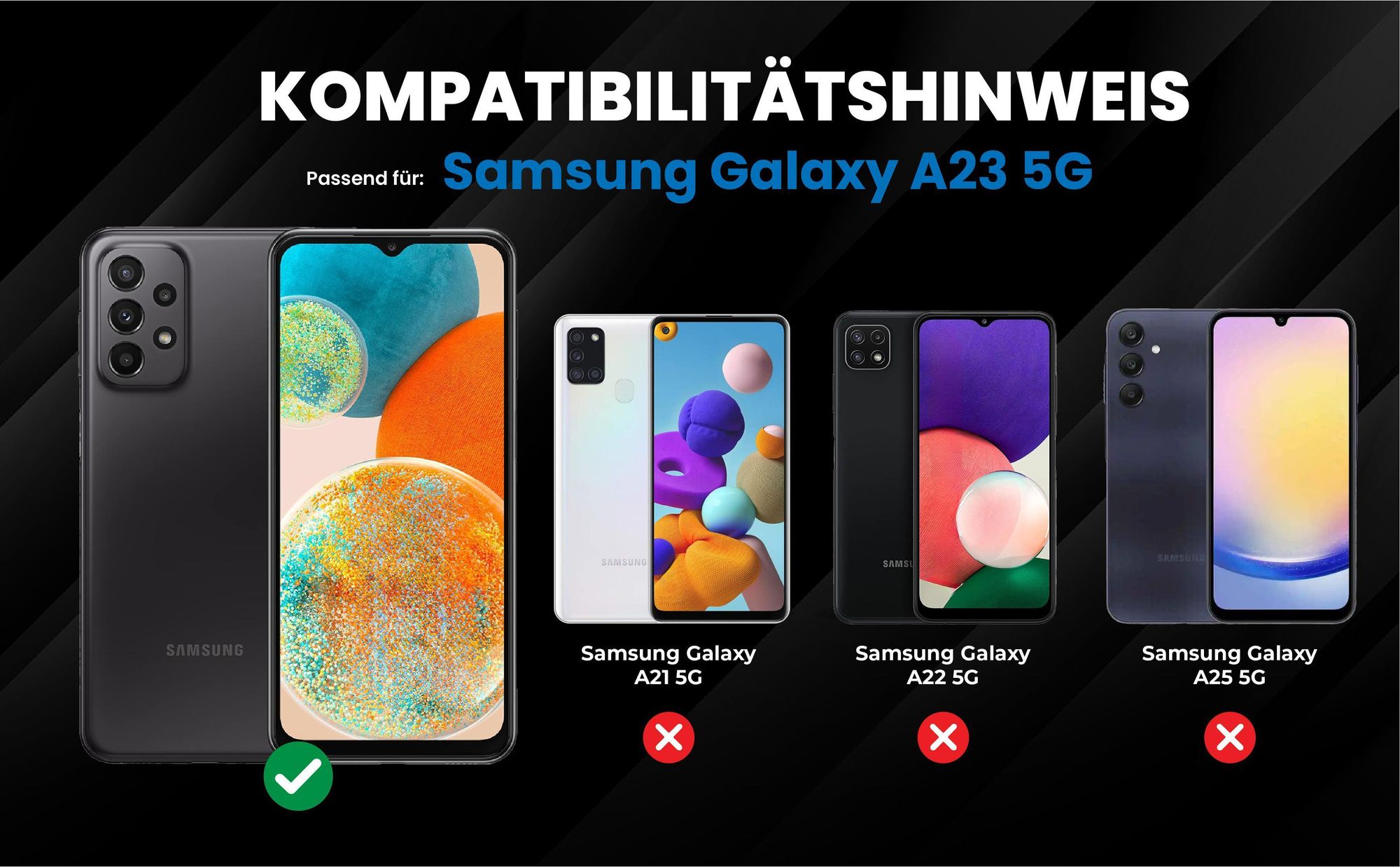 Kompatibilitätshinweise Hülle für Samsung Galaxy A23 5G