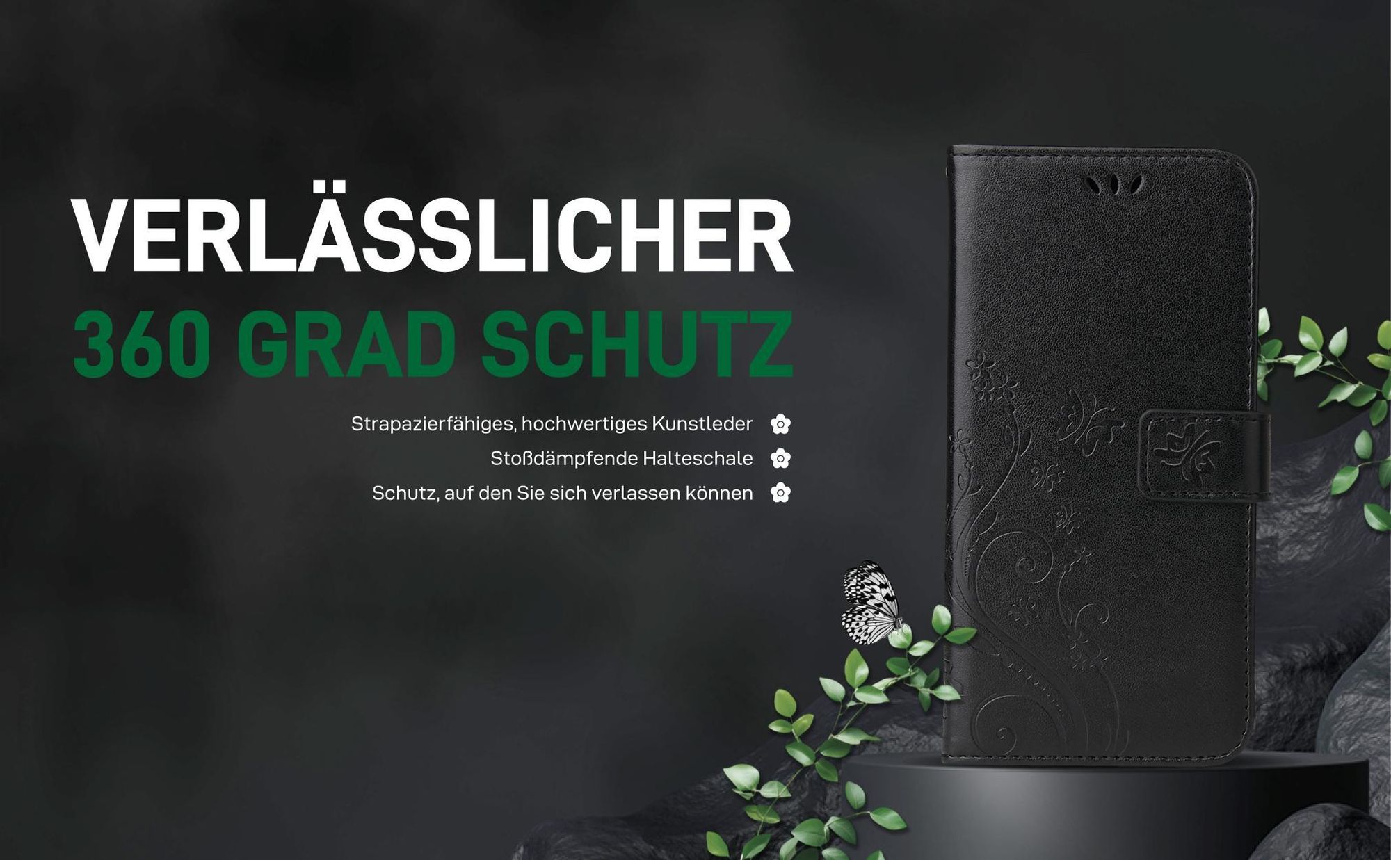 Schwarze Handyhülle für Samsung Galaxy A27 5G aus strapazierfähigem Kunstleder