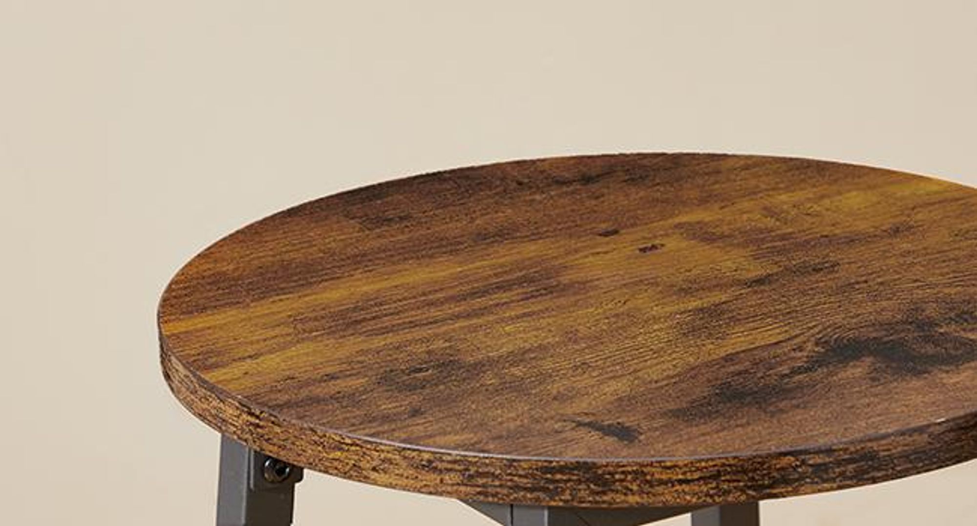 VASAGLE Bartisch-Set mit Regal, Essgruppe mit 2 Hockern, Metallgestell, für Küche oder Wohnzimmer, braun-schwarz