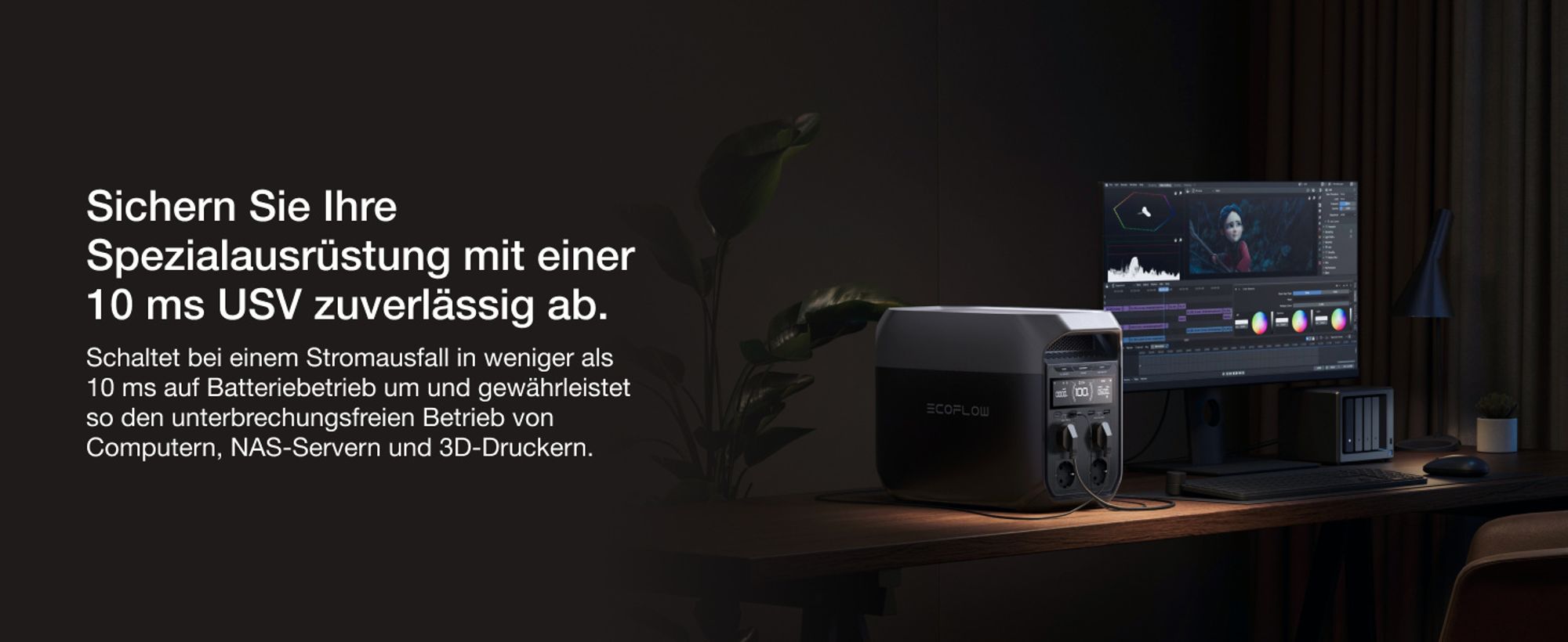 EF ECOFLOW DELTA 3 Tragbare Powerstation, 1 024 Wh Solargenerator, LiFePO4-Batterie, Schnellladung von 0-70% in 30 Min., erweiterbar auf 5 kWh