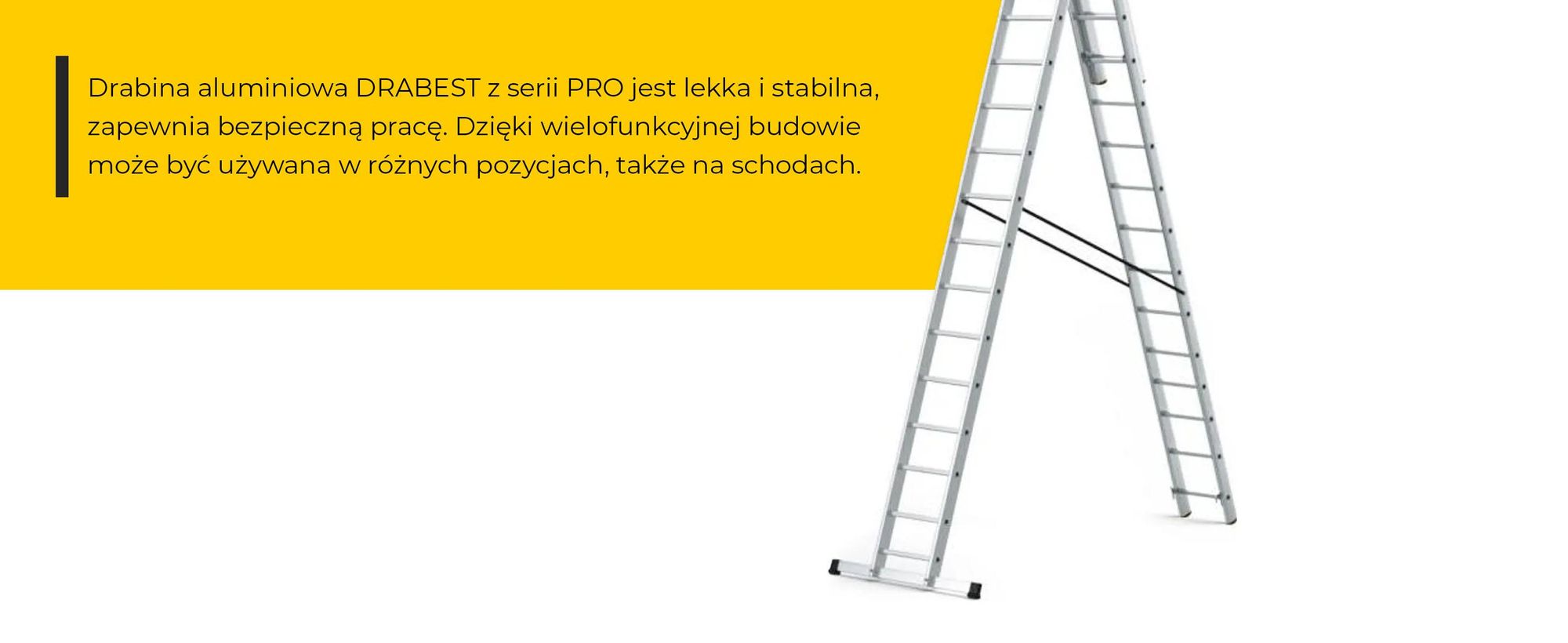 Drabest | Drabina - drabina 3x16 stopni, drabina składana - nośność 150 kg - drabina aluminiowa, drabina schodowa, antypoślizgowe nóżki