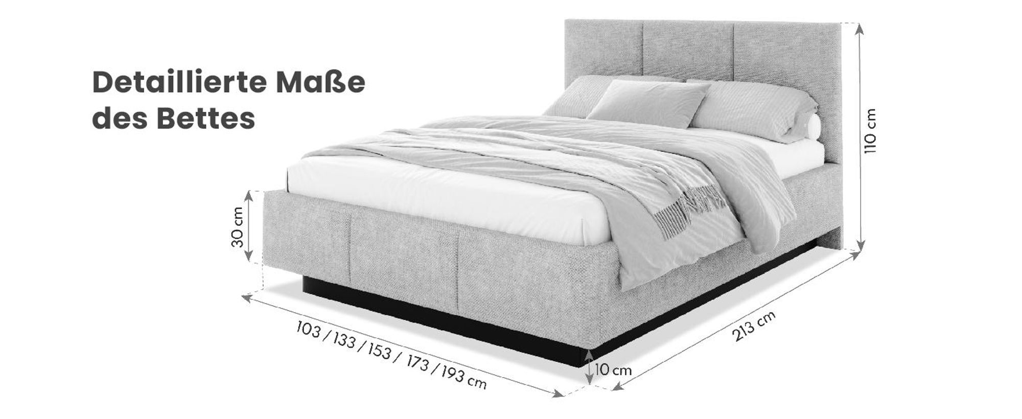 FDM Bett ALMADA Trinity 180x200 cm Polsterbett mit Lattenrost aus Metall Bettkasten Stauraumbett Samt schwarz