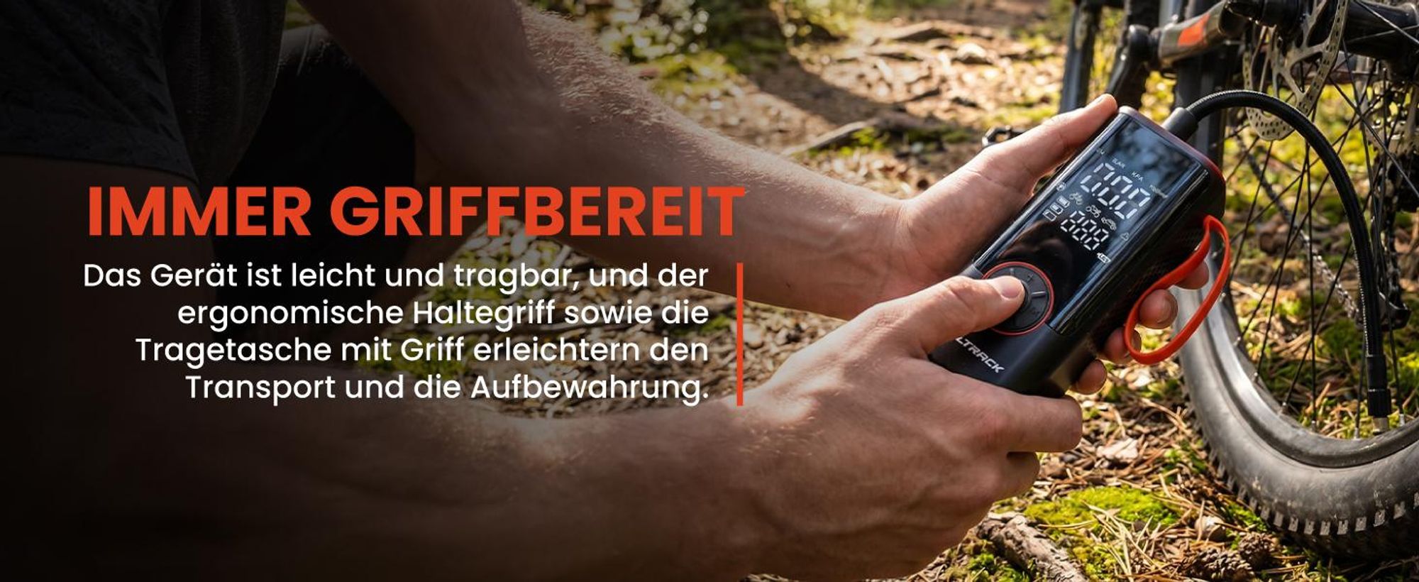Elektrische Reifenpumpe Luftpumpe mit Akku 6000 mAh Powerbank für Auto Fahrrad Motorrad