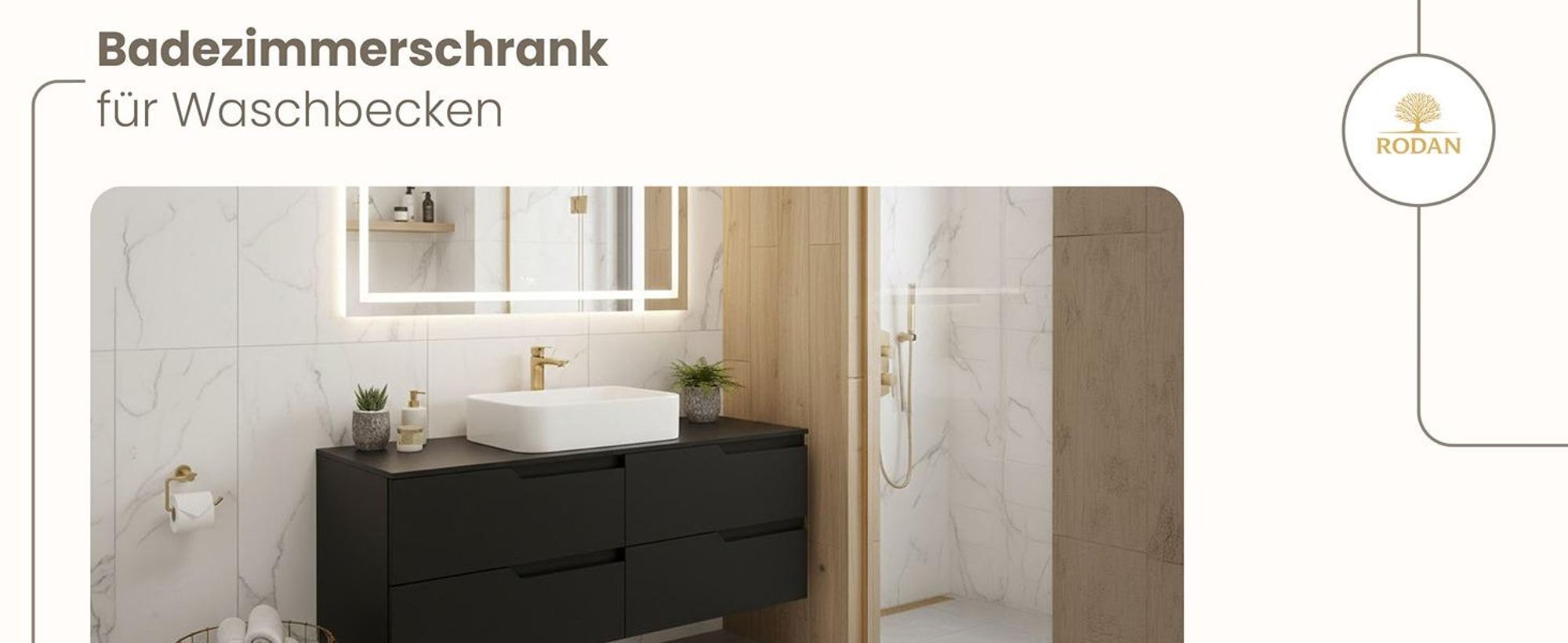 RODAN, Badmöbel, Badschrank, Badezimmermöbel, Badezimmer, MODERN, Waschbeckenunterschrank