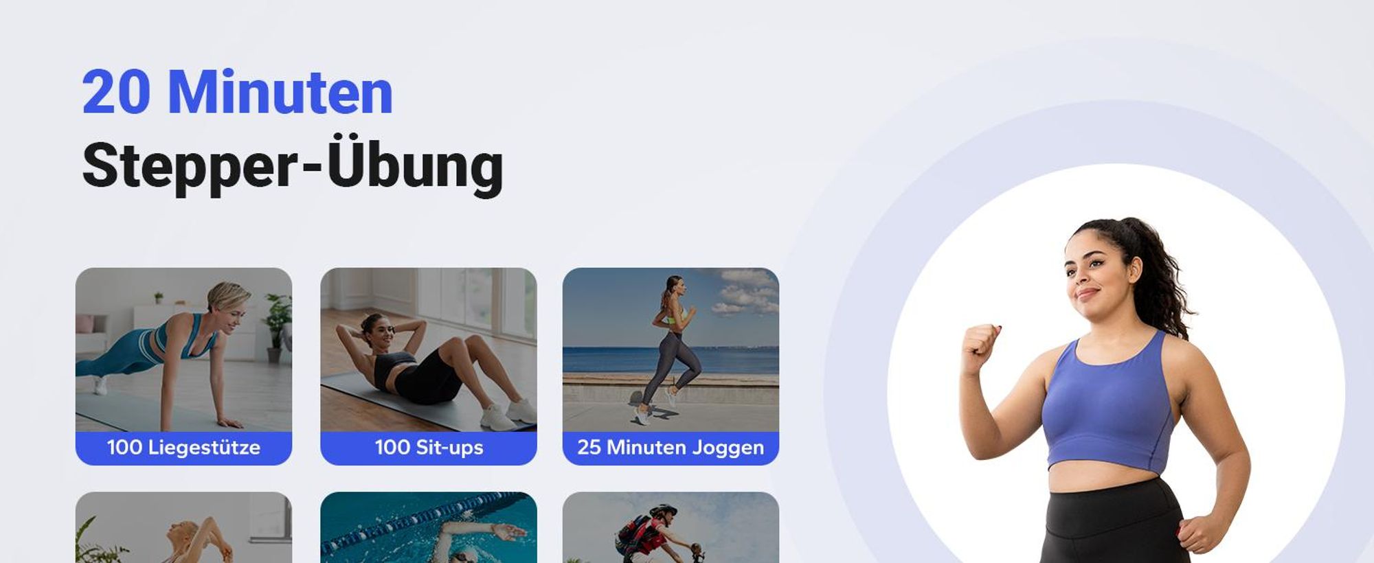 Mini Stepper 2-in-1 mit LCD-Display & Widerstandsseilen – Dreh- & Seitenschritttrainer bis 150 kg, Hometrainer für Beine, Po & Arme, Anfänger, schwarz