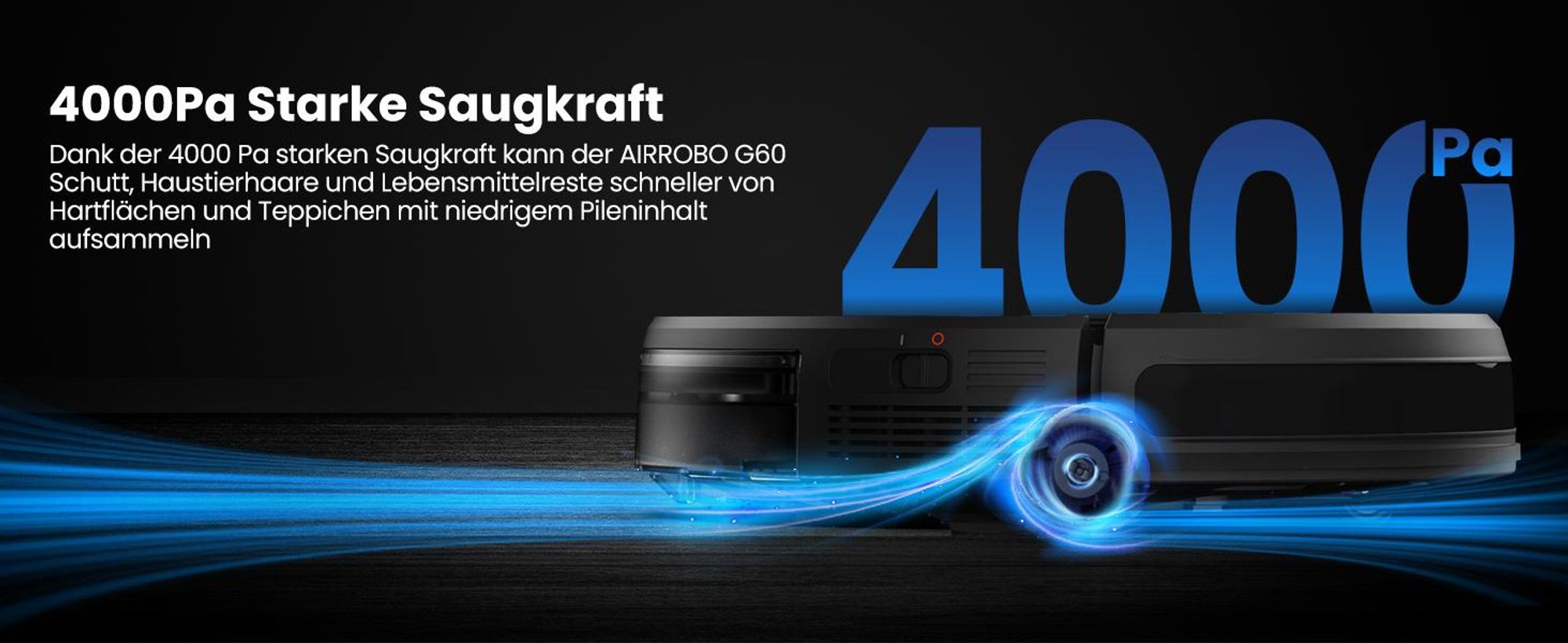 AIRROBO G60 Saugroboter Nass-Trocken-Saugroboter mit Wischfunktion, 4000Pa