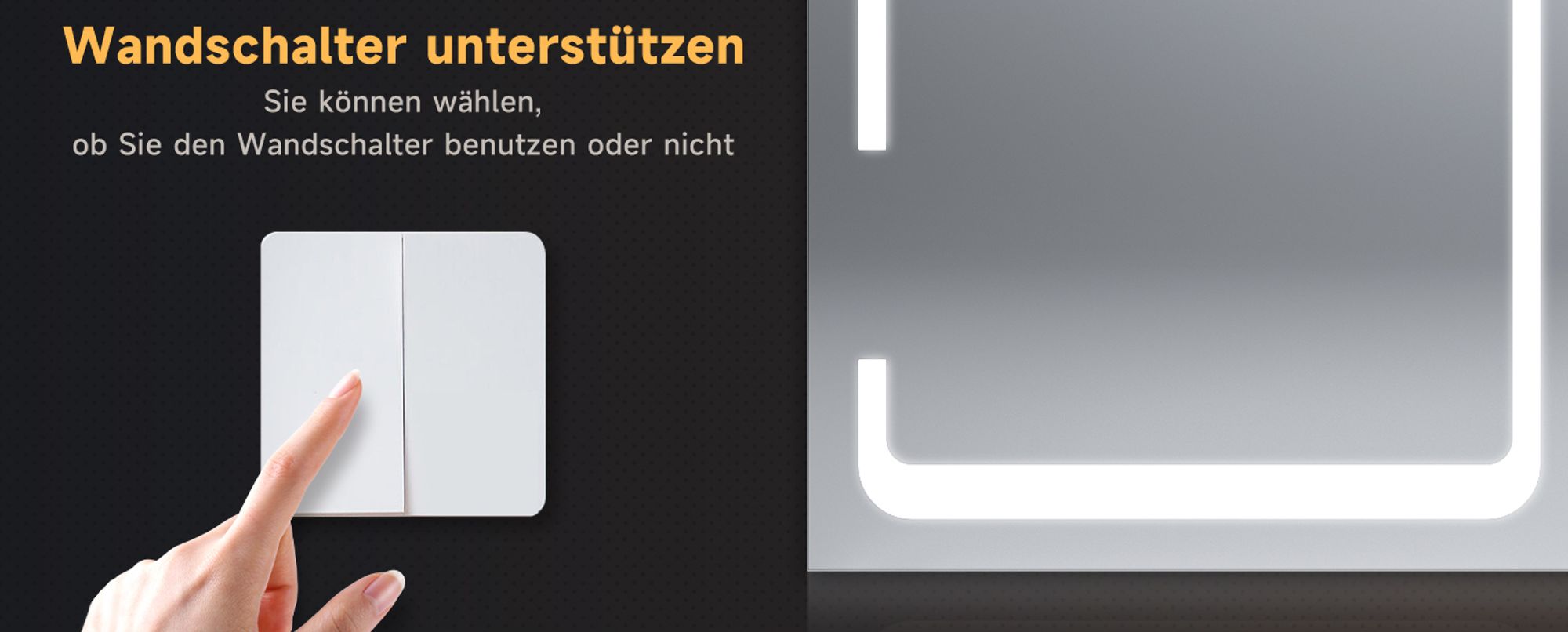 SONNI Metall Spiegelschrank mit 3-Farben LED Beleuchtung 90x60x14 cm,Dimmbar Dual-Touch-Schalter,3 Türig,Kabellose Scharnierkonstruktion Wandschrank