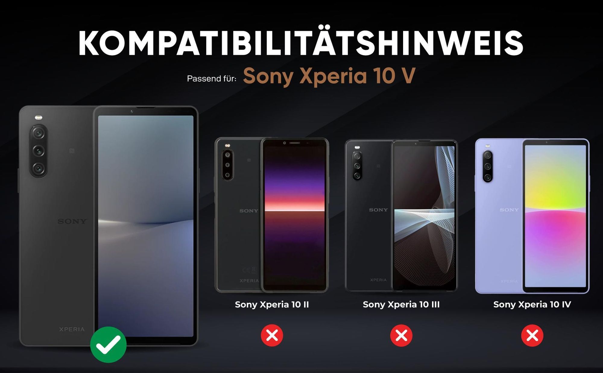 Kompatibilitätshinweise Hülle für Sony Xperia 10 V