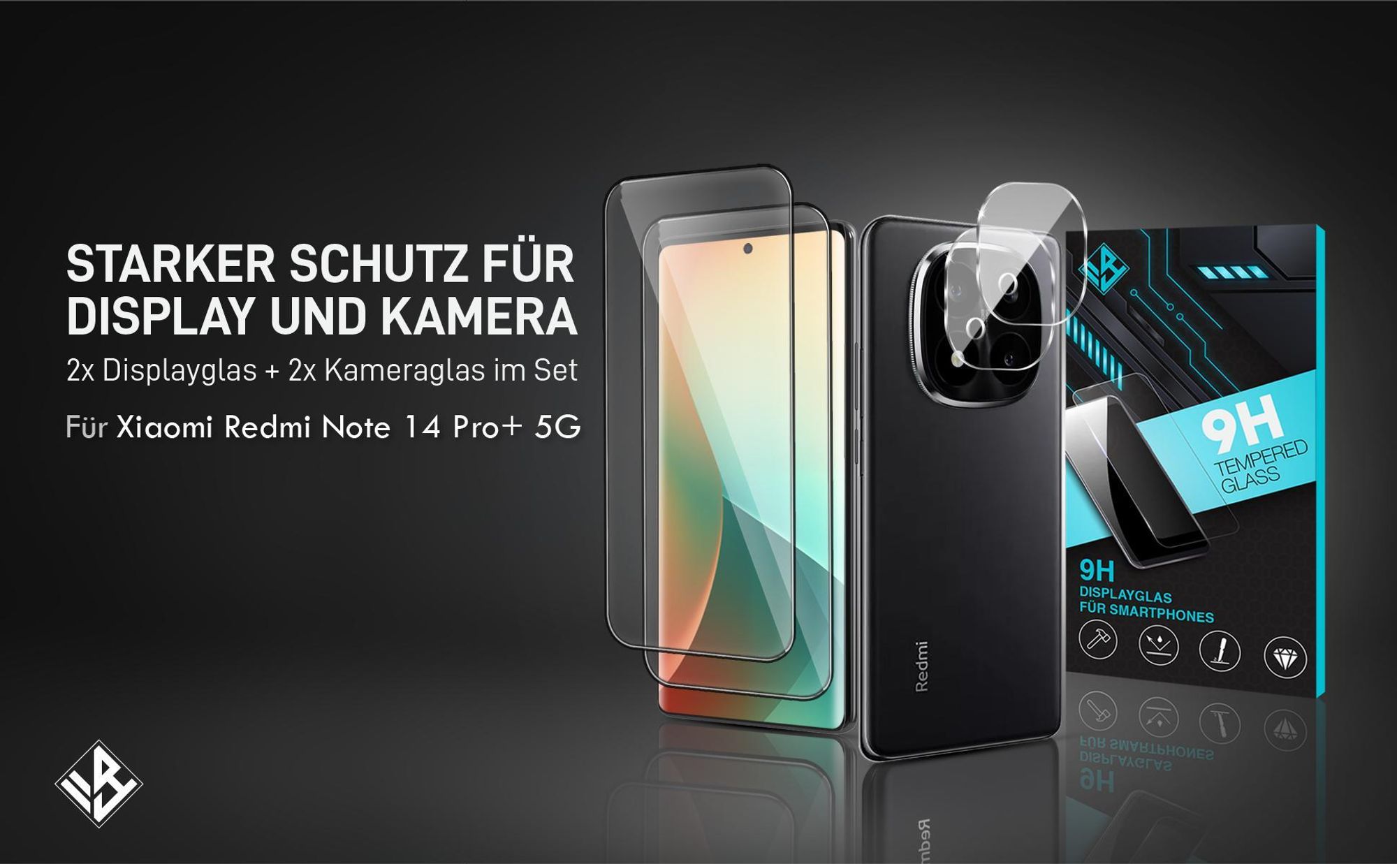 2er Set Kamera & Displayschutzglas für Xiaomi Redmi Note 14 Pro+ 5G in 9H Härte