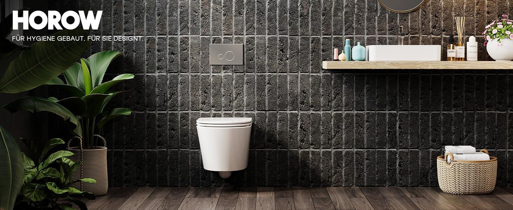 HOROW Hänge Toilette Spülrandloses WC - Einloch-Superspin-Spülung Toilettenschüssel inkl. Softclose Toilettendeckel - 525 x 358 x 360 mm