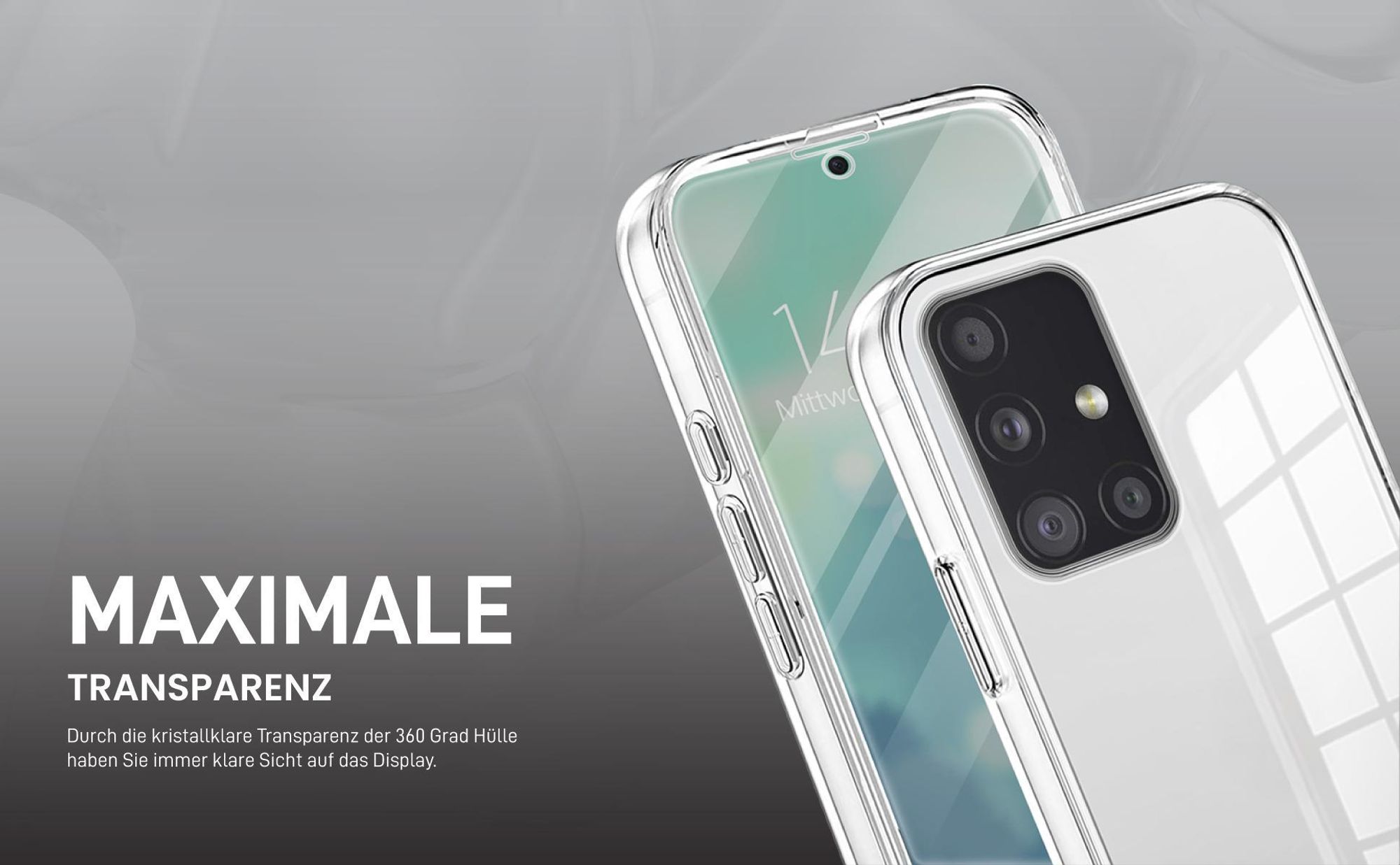 Transparentes 360 Grad Cover Front Back für Samsung Galaxy A51