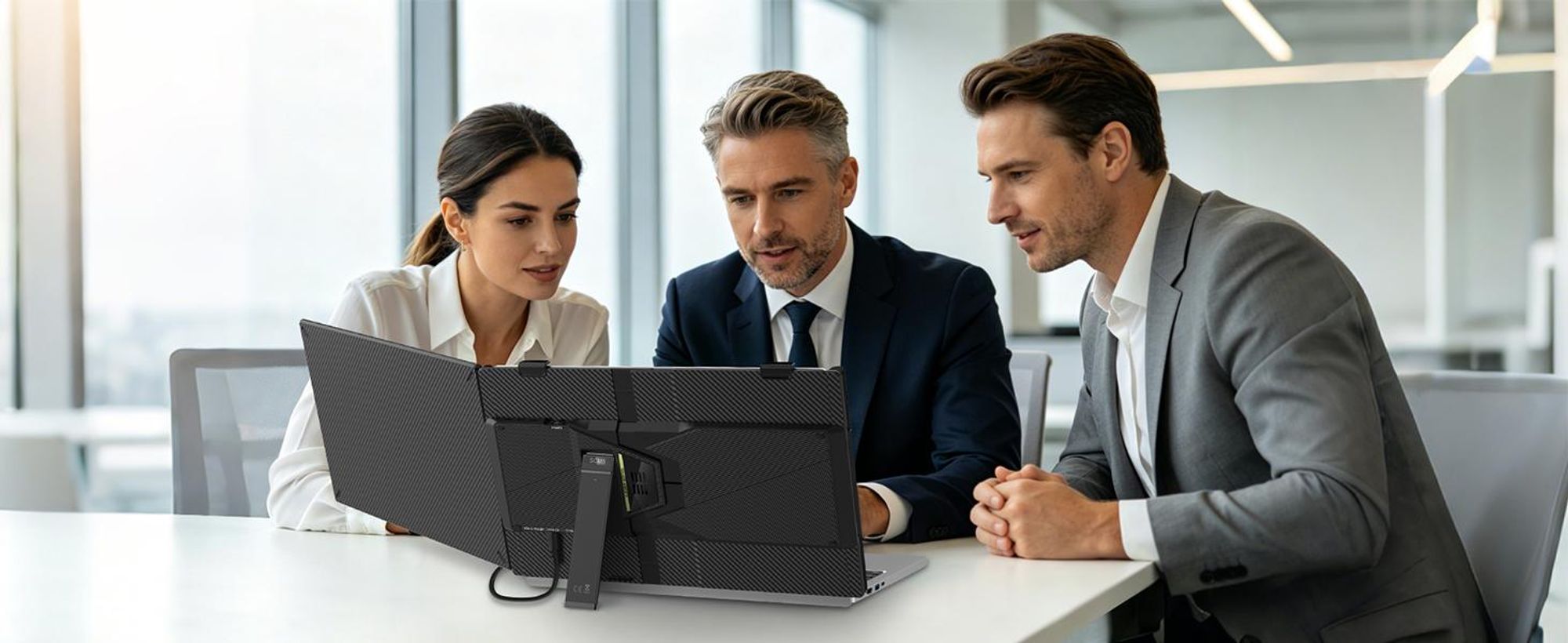 Blackview SCM5 Monitor, 14" FHD IPS 1080P Display, 995g, USB-C 100W PD, 0-180° Neigung, Ständer, SÜD, Polyamid-Oberfläche, für 13"-17.3" Laptops