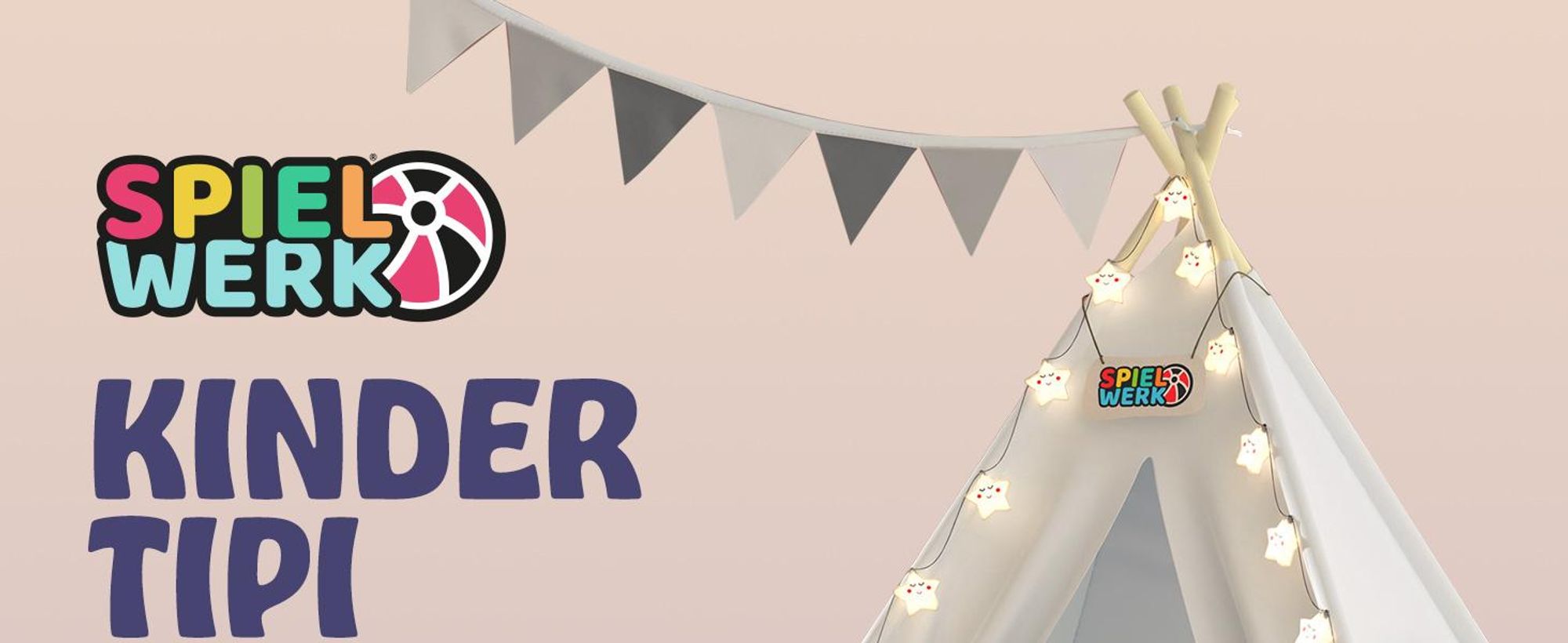 SPIELWERK Tipi Zelt Kinderzelt Weiß