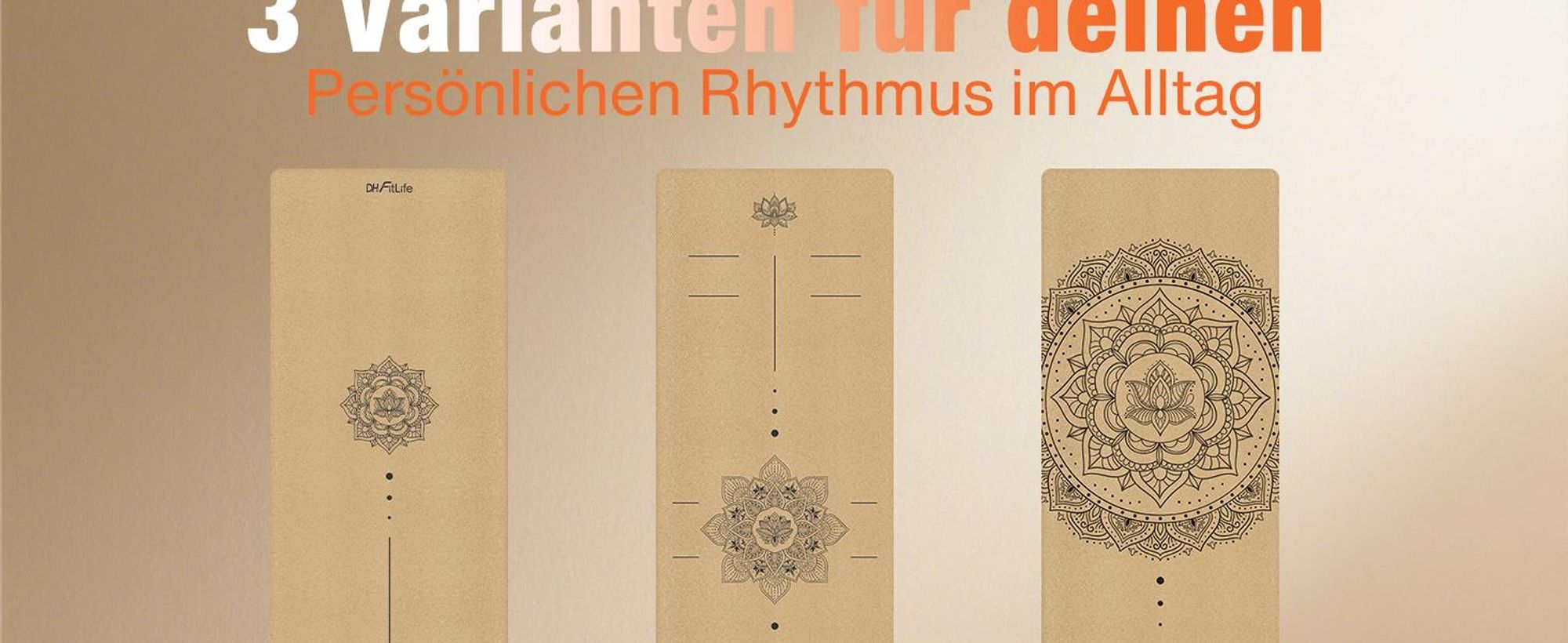 DH FitLife Kork Yogamatte, rutschfest, nachhaltig & schadstofffrei, inkl. Tragegurt, Kork + Naturkautschuk, für Yoga & Pilates