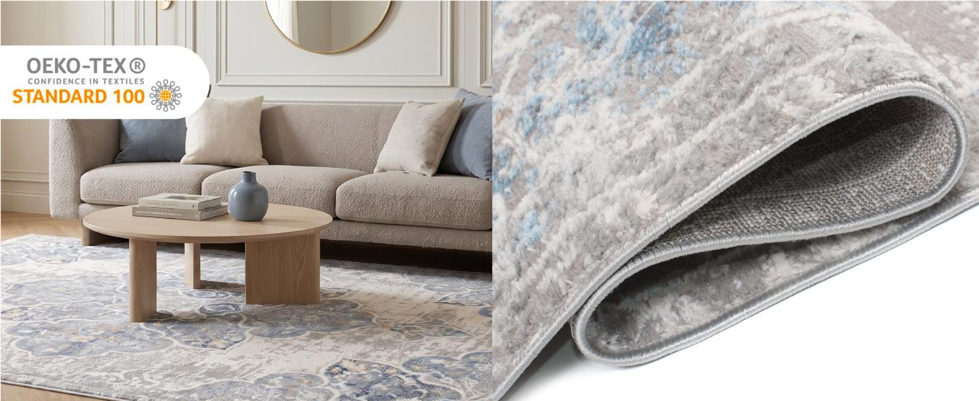 Tapiso Teppich VALLEY Modern Kurzflor Grau Creme Wohnzimmer 200 x 300 cm