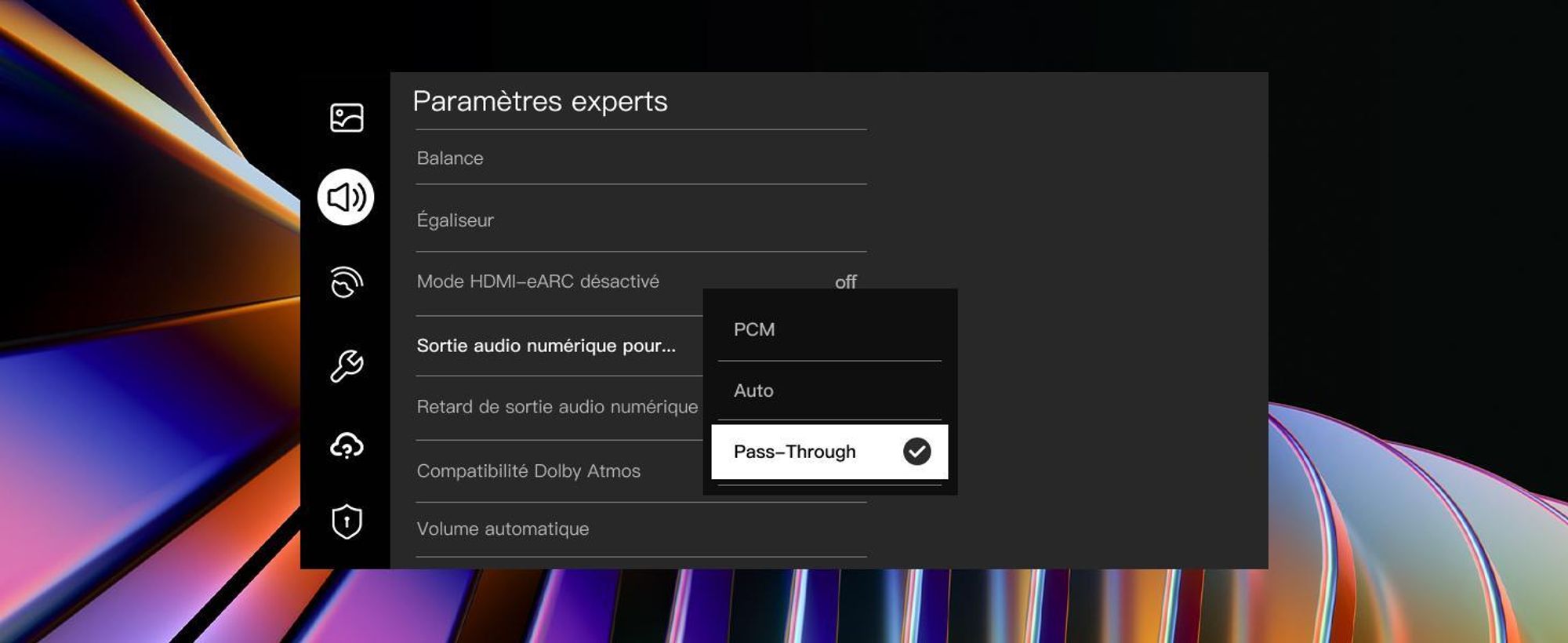 Barre de son ULTIMEA 7.1 canaux Dolby Atmos avec caisson de basses pour téléviseur, système de son surround pour home cinéma,via application, 4 enceintes surround