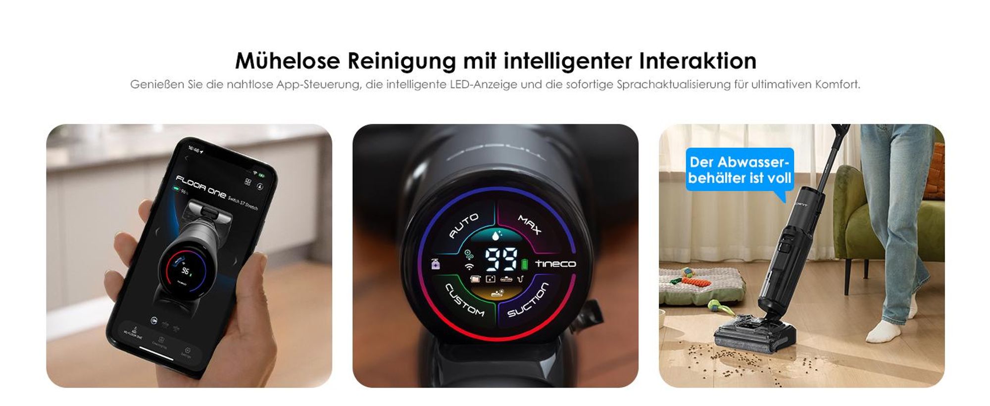 Tineco FLOOR ONE Switch S7 Stretch 5-in-1 Nass-Trockensauger & Akkusauger Set, FlashDry, Anti-Tangle, 50 Min. Laufzeit Multifunktionaler Bodenreiniger