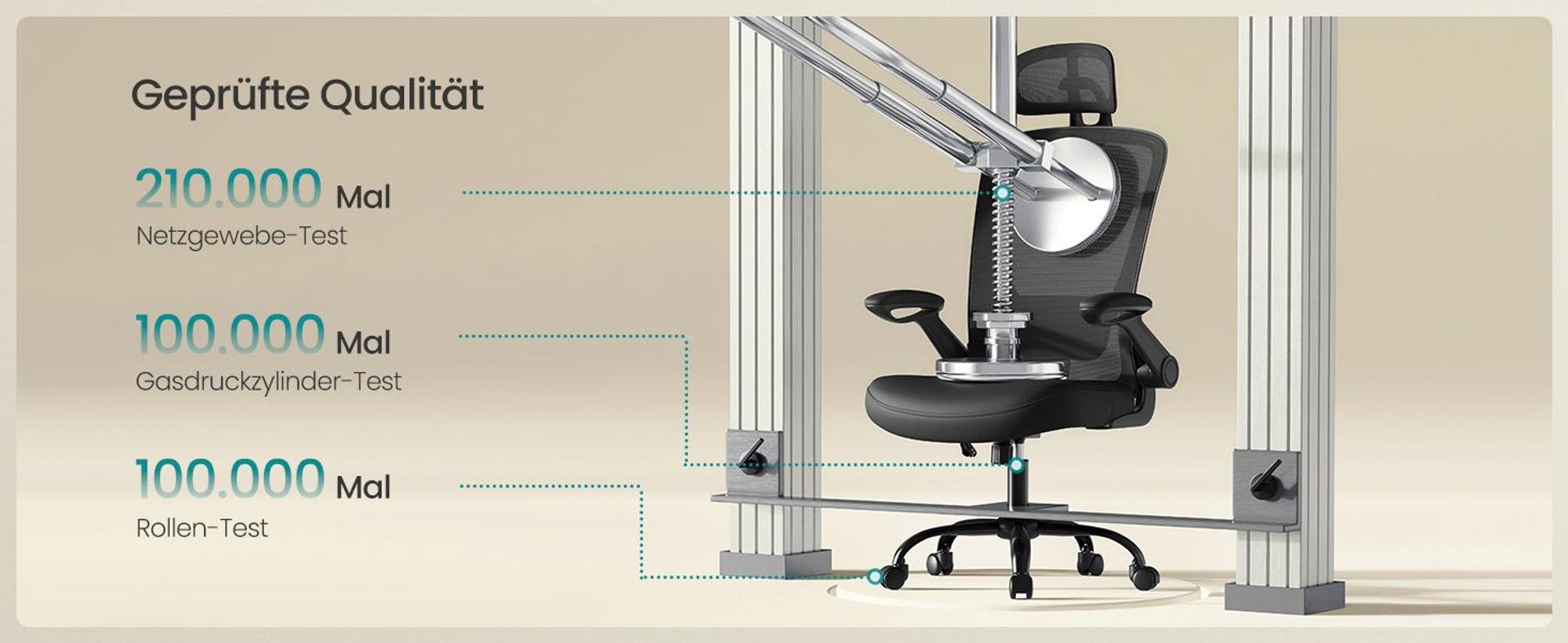 SONGMICS Bürostuhl ergonomisch, Schreibtischstuhl, Drehstuhl mit Mesh, gepolsterte Lendenstütze, Wippfunktion, 53 cm große Sitzfläche