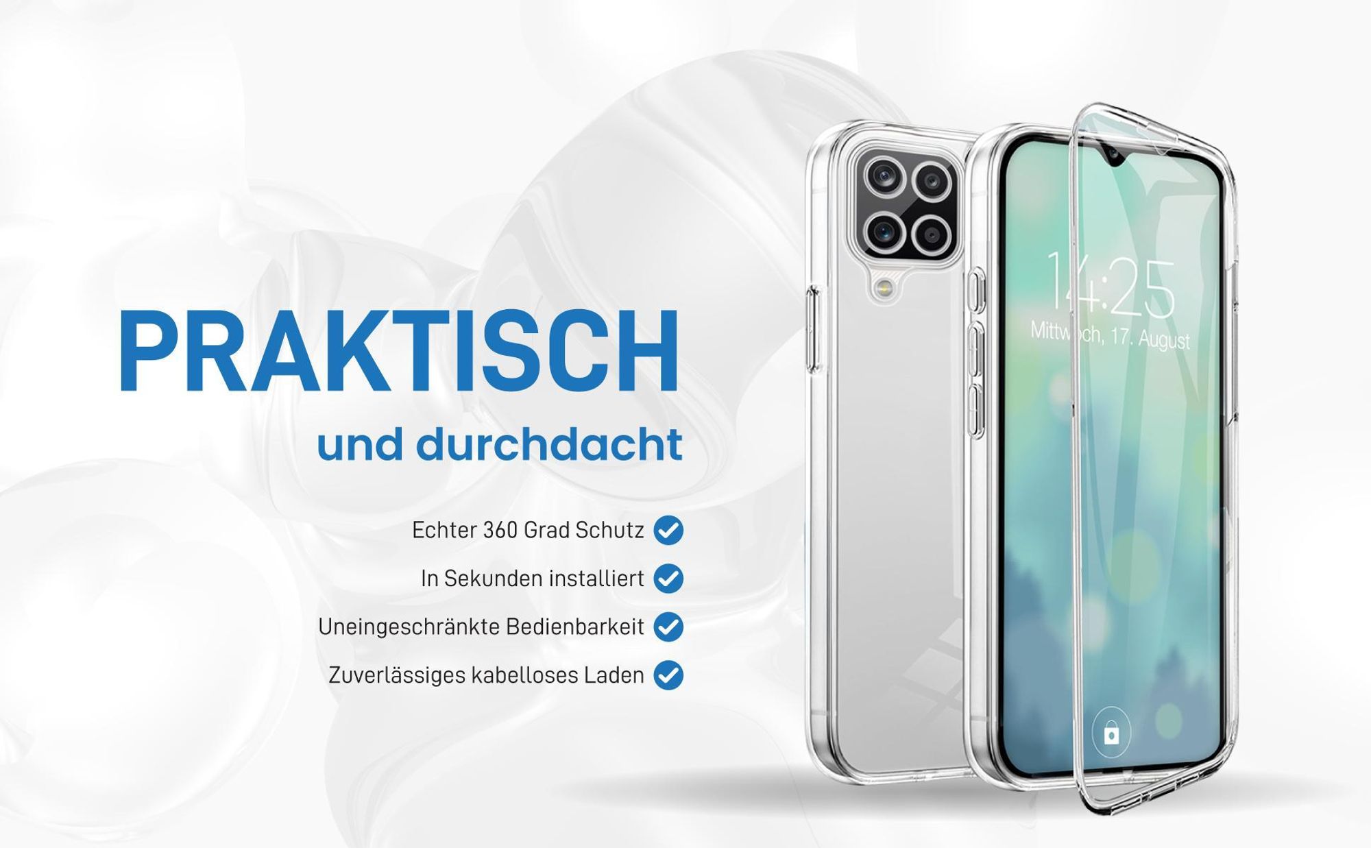 Rundum Schutz Hülle für Samsung Galaxy A12 mit Touchsensibilität