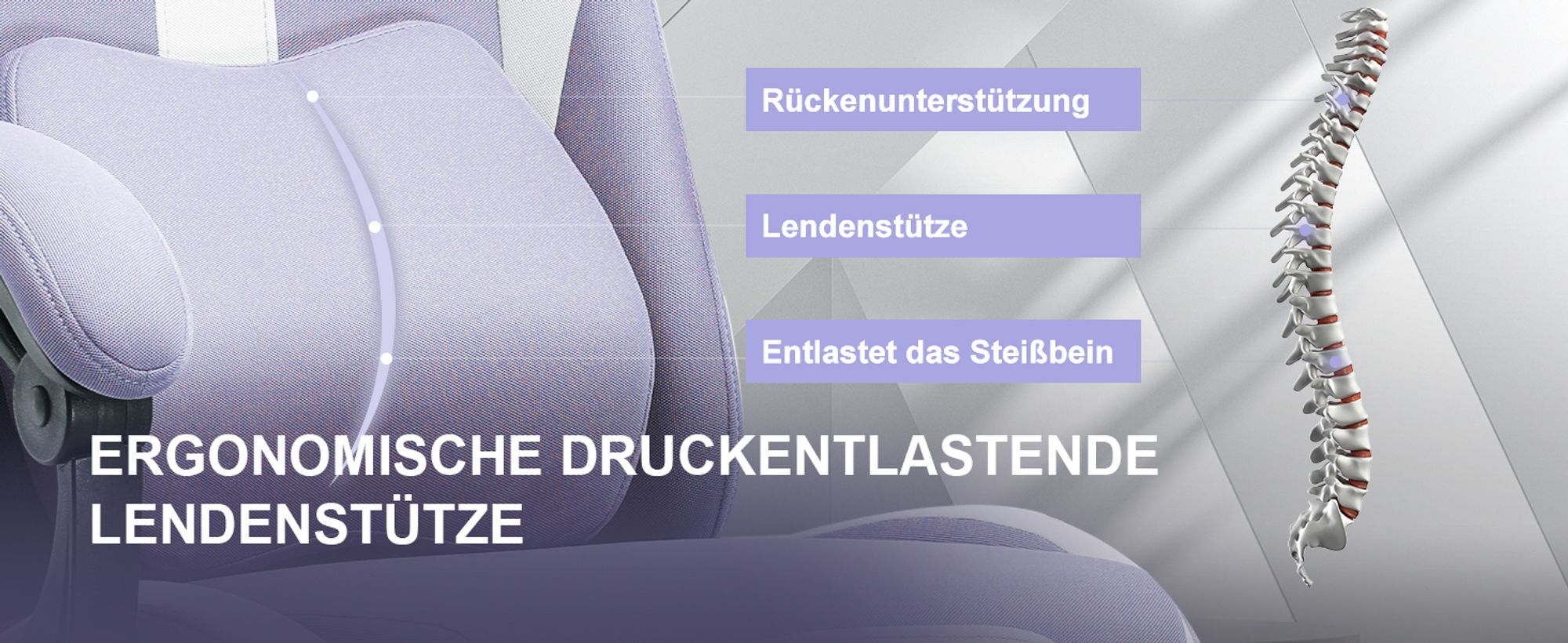 GTPLAYER Gaming Stuhl Ergonomischer Gaming Sessel Schreibtischstuhl mit Stoffoberfläche Atmungsaktiver Bürostuhl Federsitzkissen mit Fußstütze lila