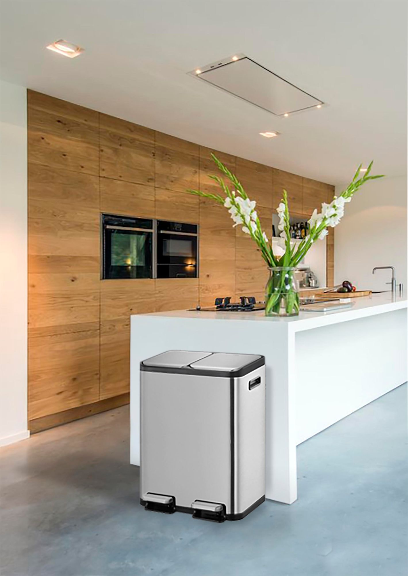 EKO - EcoCasa 1 Treteimer 30+30 Liter - Stainless steel   - Matt Edelstahl
