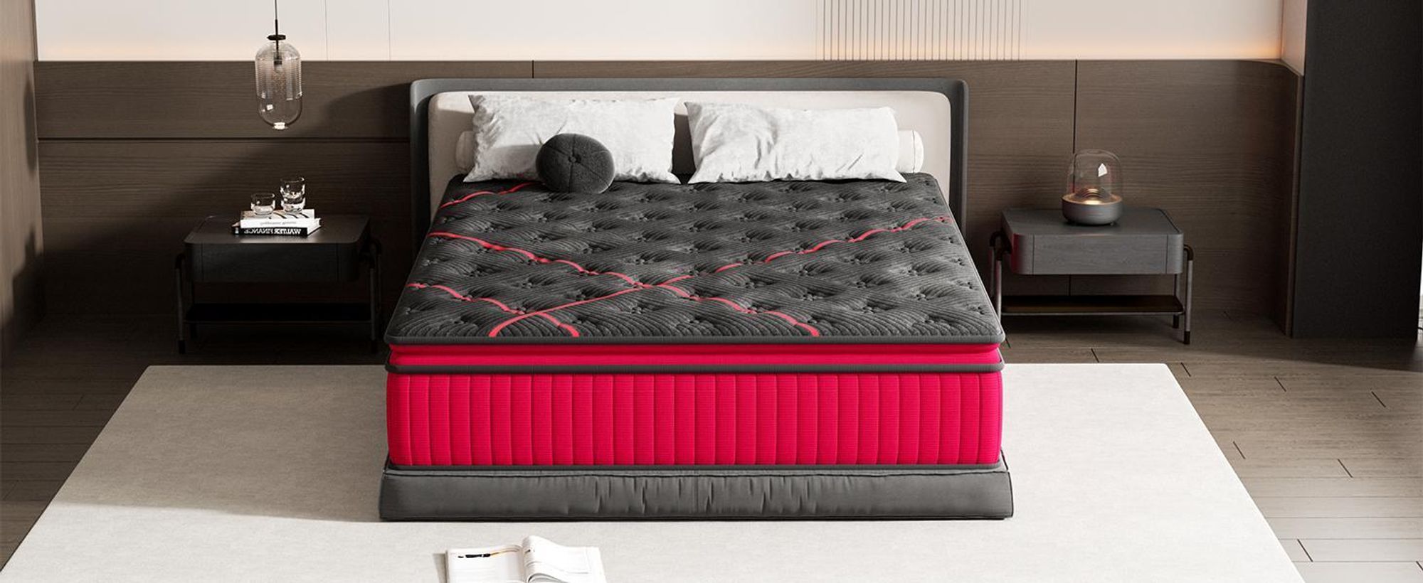 DEWINNER Matelas 140x200, Matelas à Ressorts Ensachés, Mousse de Confort Double, Isolation des Mouvements, 32cm Épaisseur, Soutien sur 7 Zones, H3/H4