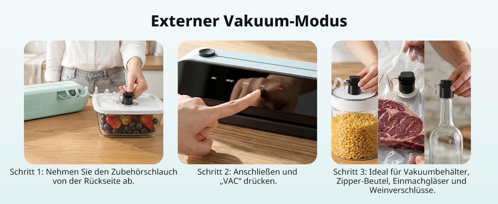 AIRMSEN Vakuumiergerät, vollautomatisches Versiegelungsgerät, 120W,30cm Versiegelungsbreite, inklusive 10Vakuumbeuteln und eingebautem Beutelschneider