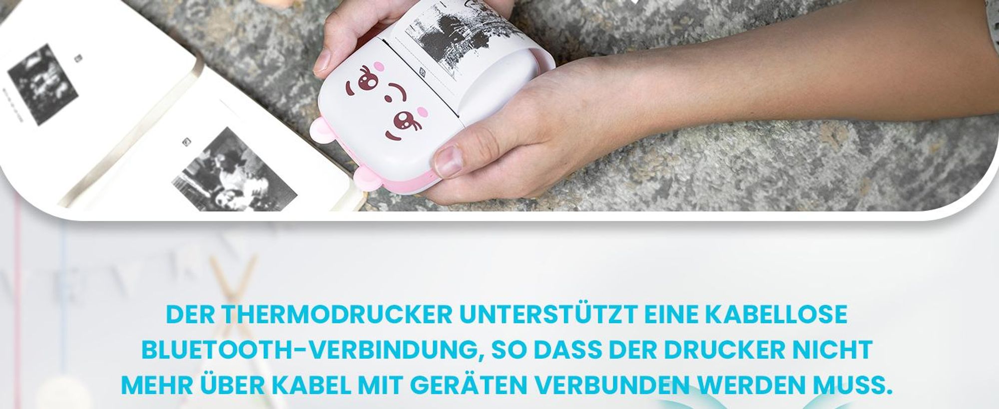 Extralink Drucker Thermodrucker Bluetooth USB-C 1200 mAh Etikettendrucker Taschendrucker