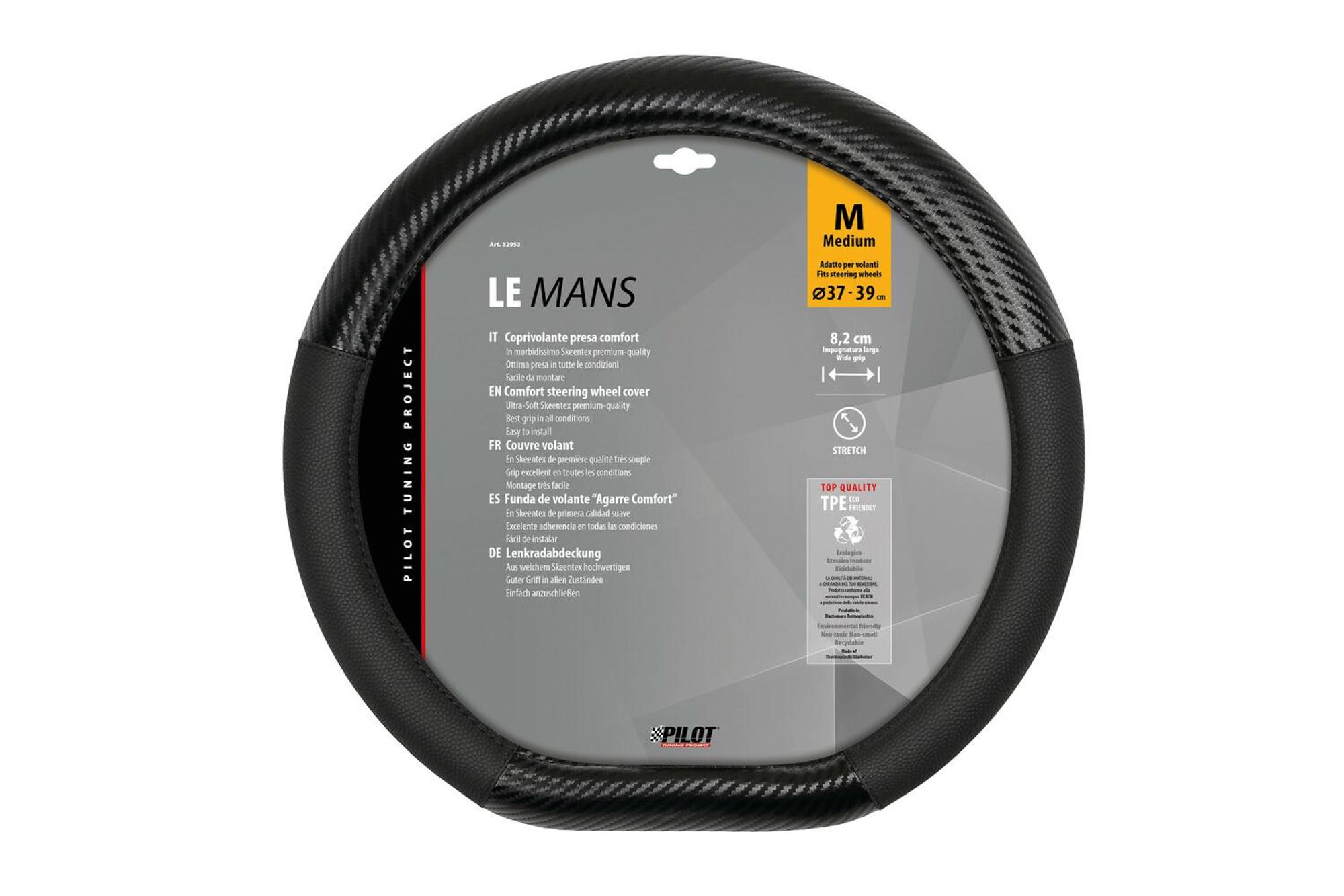 Le Mans, poťah volantu z materiálu Skeentex - M - Ø 37/39 cm
