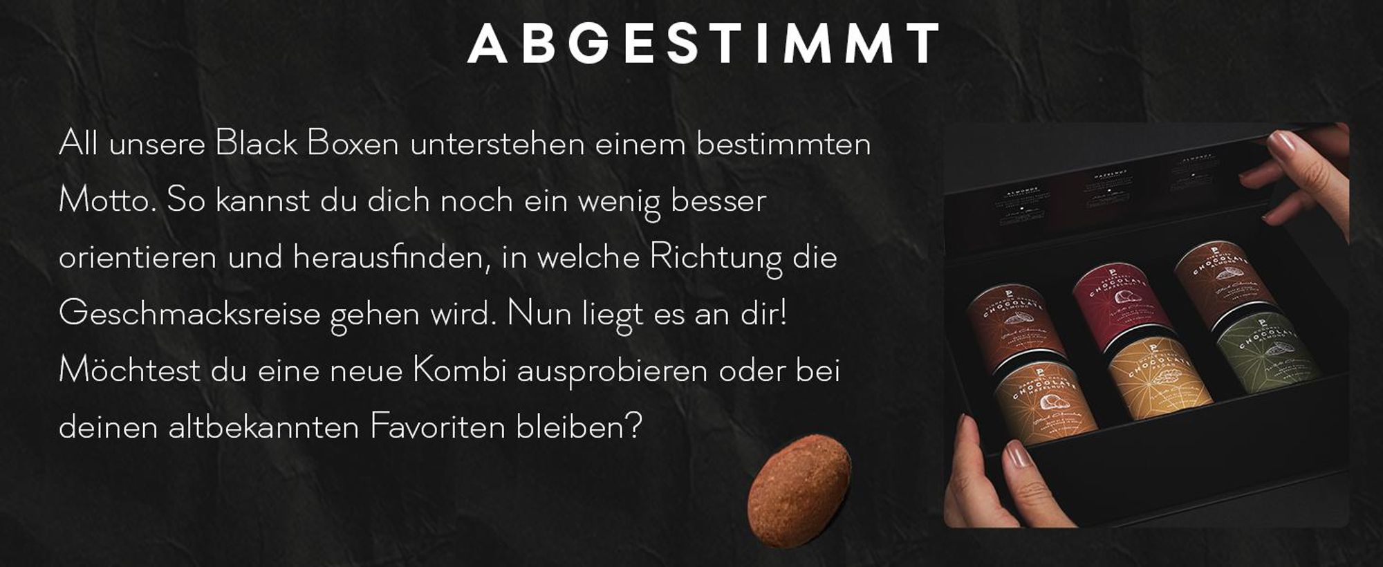 P-Stash Black Box Nussmischung Chocolate Dream - 6er Box Nüsse Mix - Pekannüsse, Haselnüsse & Mandeln - Mixed Nuts in Schokolade