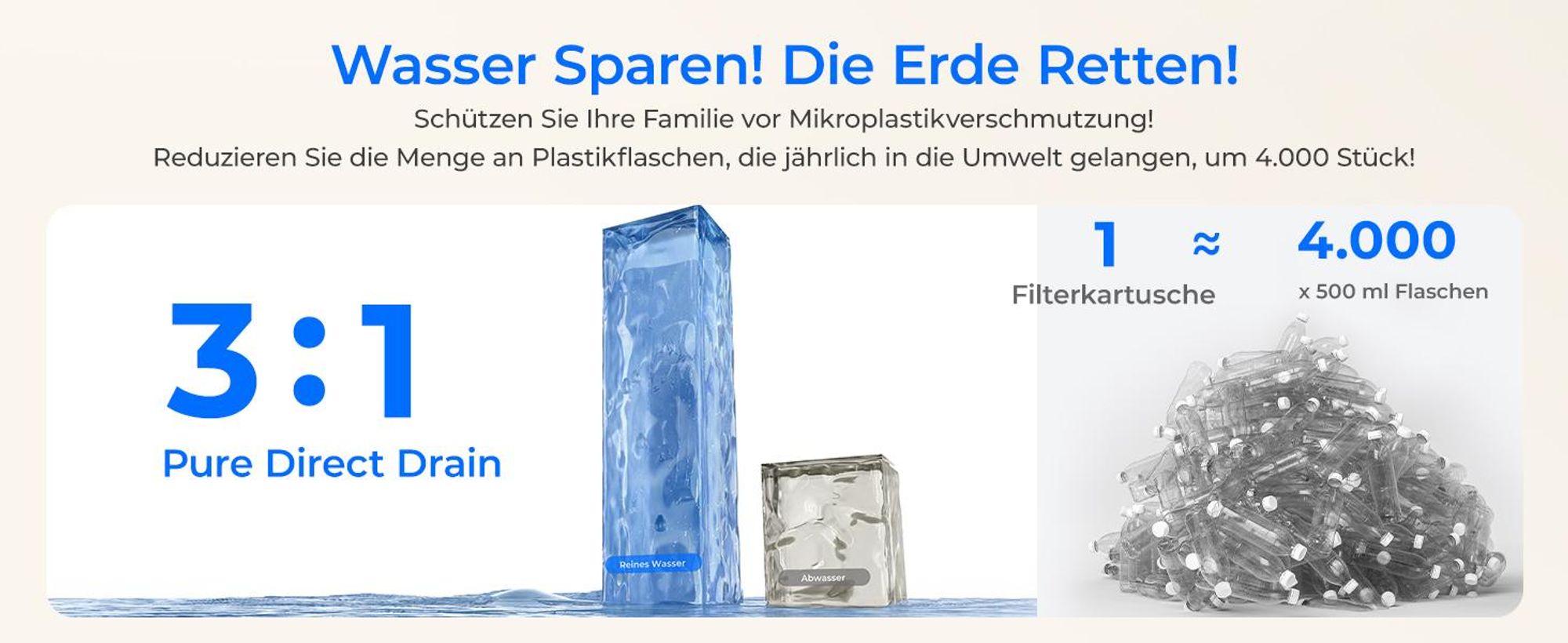 [Mineralien] Waterdrop K19-HG Umkehrosmose-Wasserfiltersystem für die Arbeitsplatte, Sofort-Heißwasserspender, Tragbar, 7-Stufig mit UV