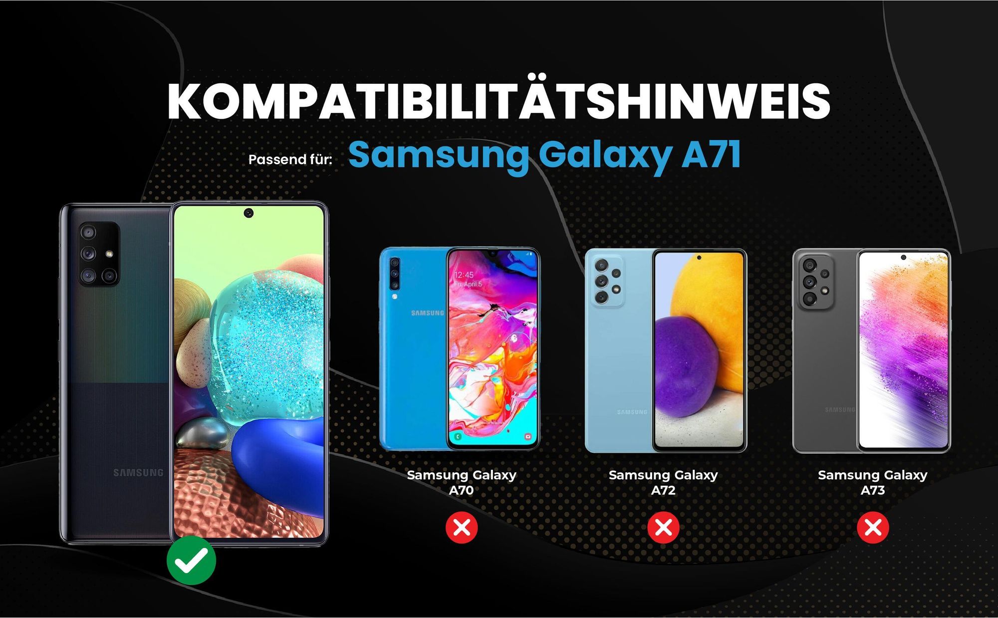 Kompatibilitätshinweise Hülle für Samsung Galaxy A71