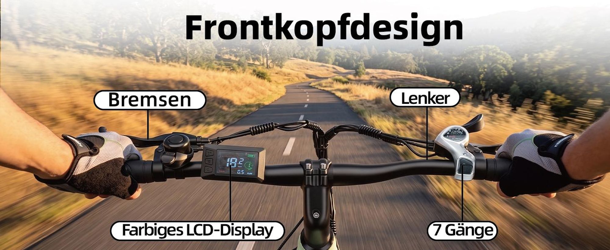 E-Bike V2 26 Zoll Trekkingrad, 522 Wh Akku, 45 Nm,  7 Gang Shimano Shimano, Kettenschaltung, Heckmotor, 522 Wh, für Arbeitsweg und Wochenendtouren