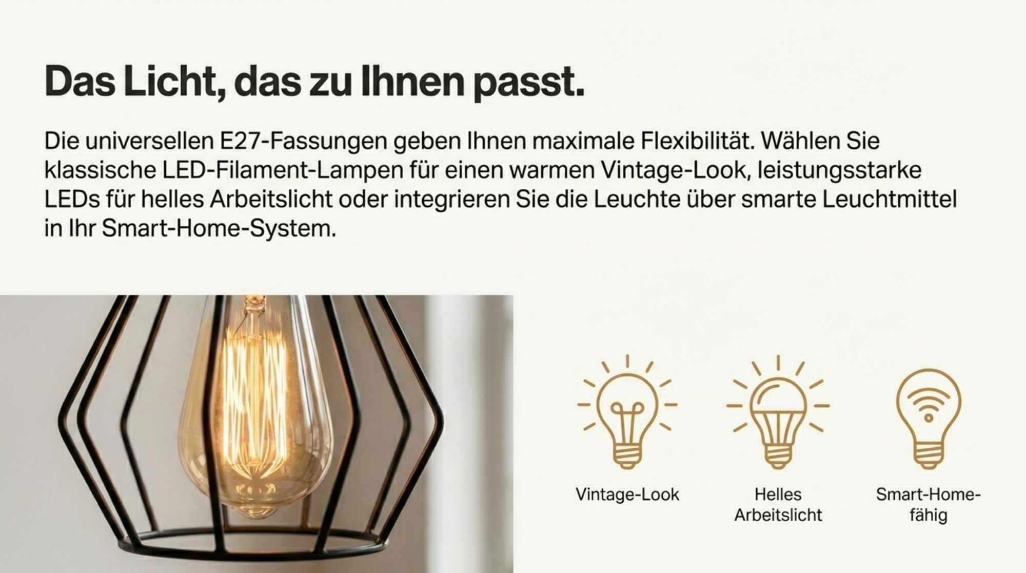 Otto x3 Pendelleuchte mit E27-Fassung für Vintage-, Arbeits- und Smart-Licht