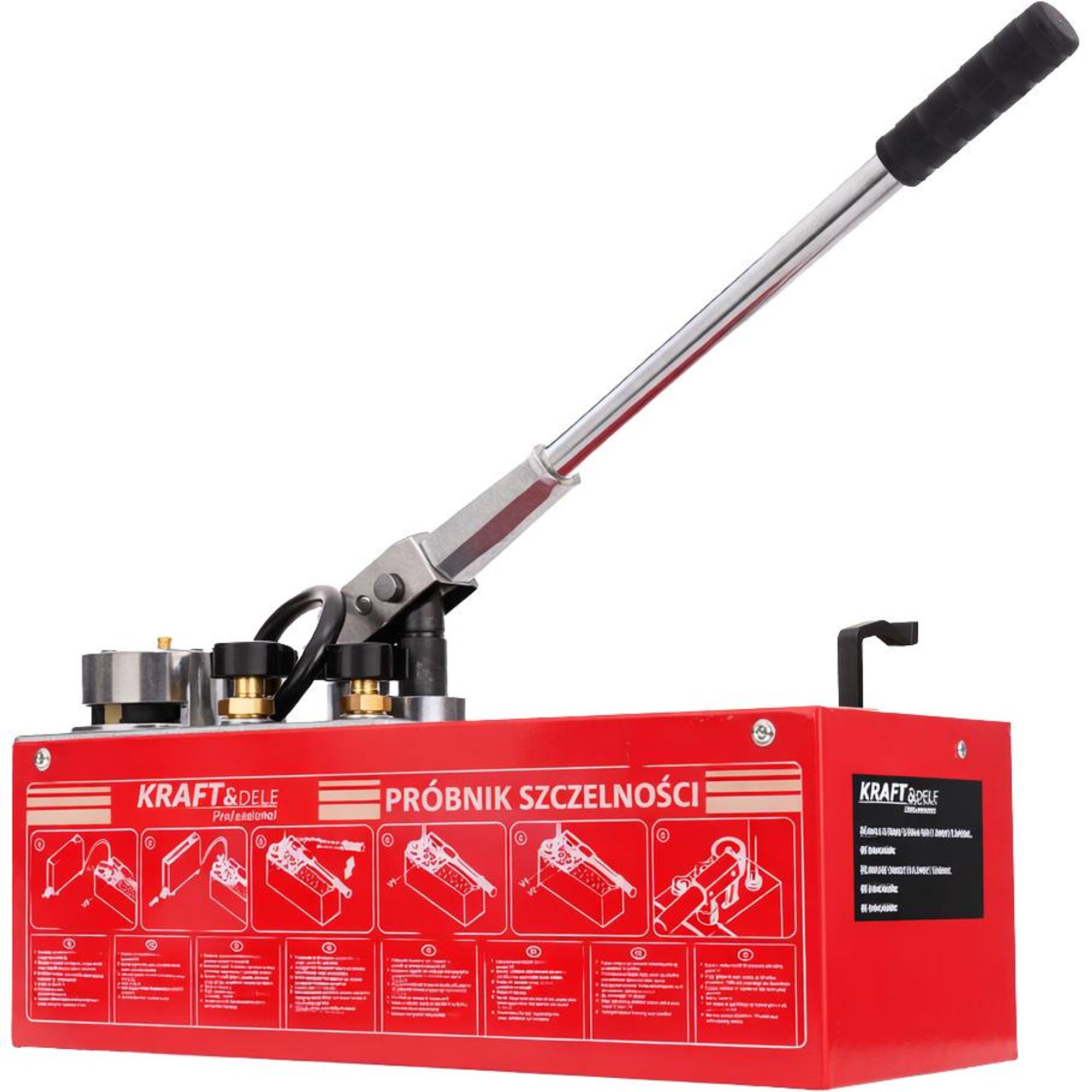 KRAFT&DELE | Abdrckpumpe, 0-50kg, 45ml, 12L Wassertank, manuelles hydraulisches Wasserdruckprfer-Set, mit Doppelventil und Manometer, Auengewindeanschluss fr Rohrleitungen